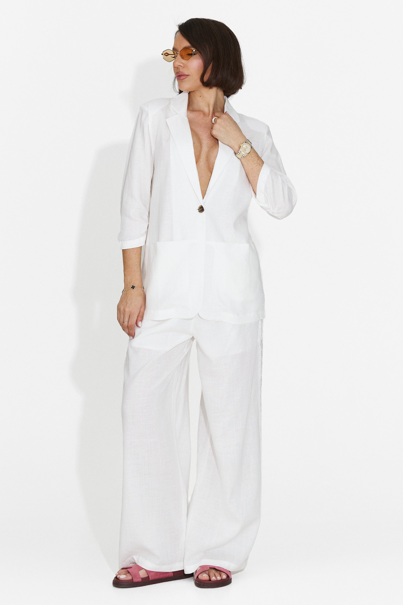 Sacou dama elegant alb Helebore Bogas
