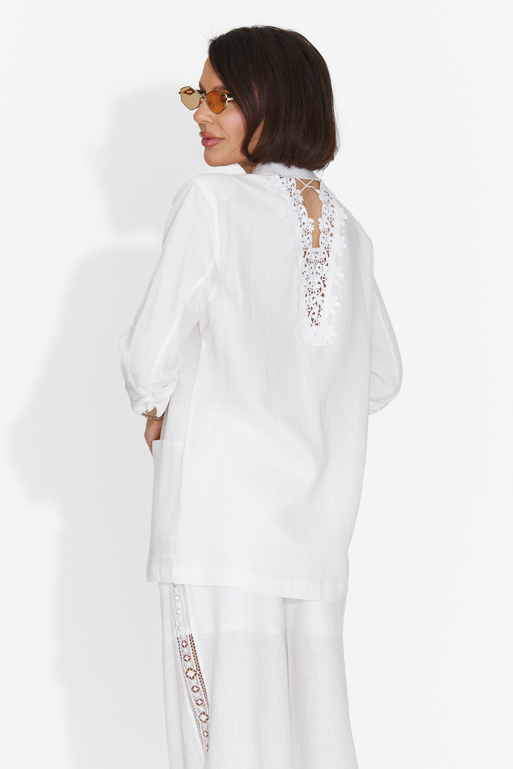 Sacou dama elegant alb Helebore Bogas