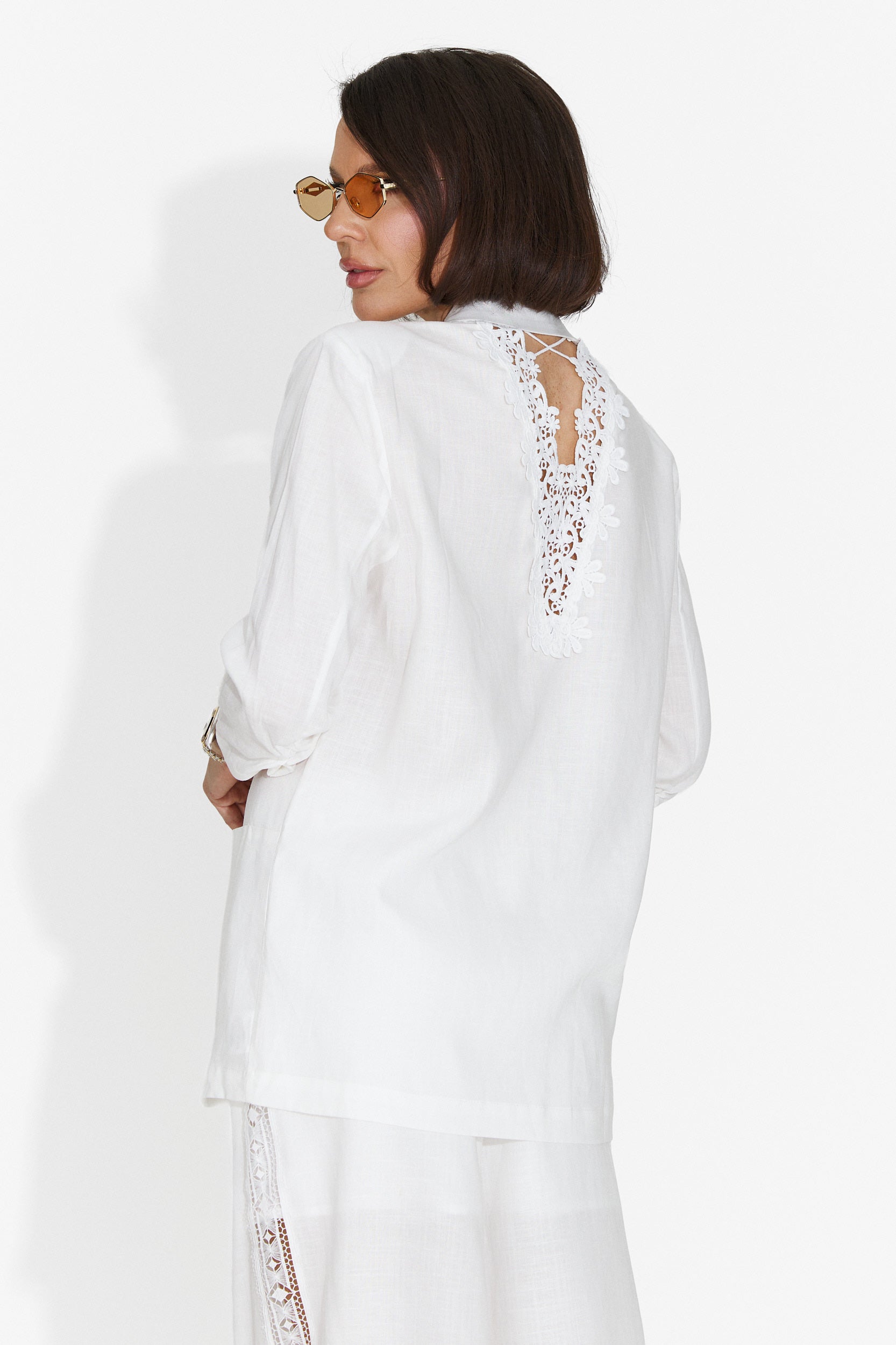 Sacou dama elegant alb Helebore Bogas