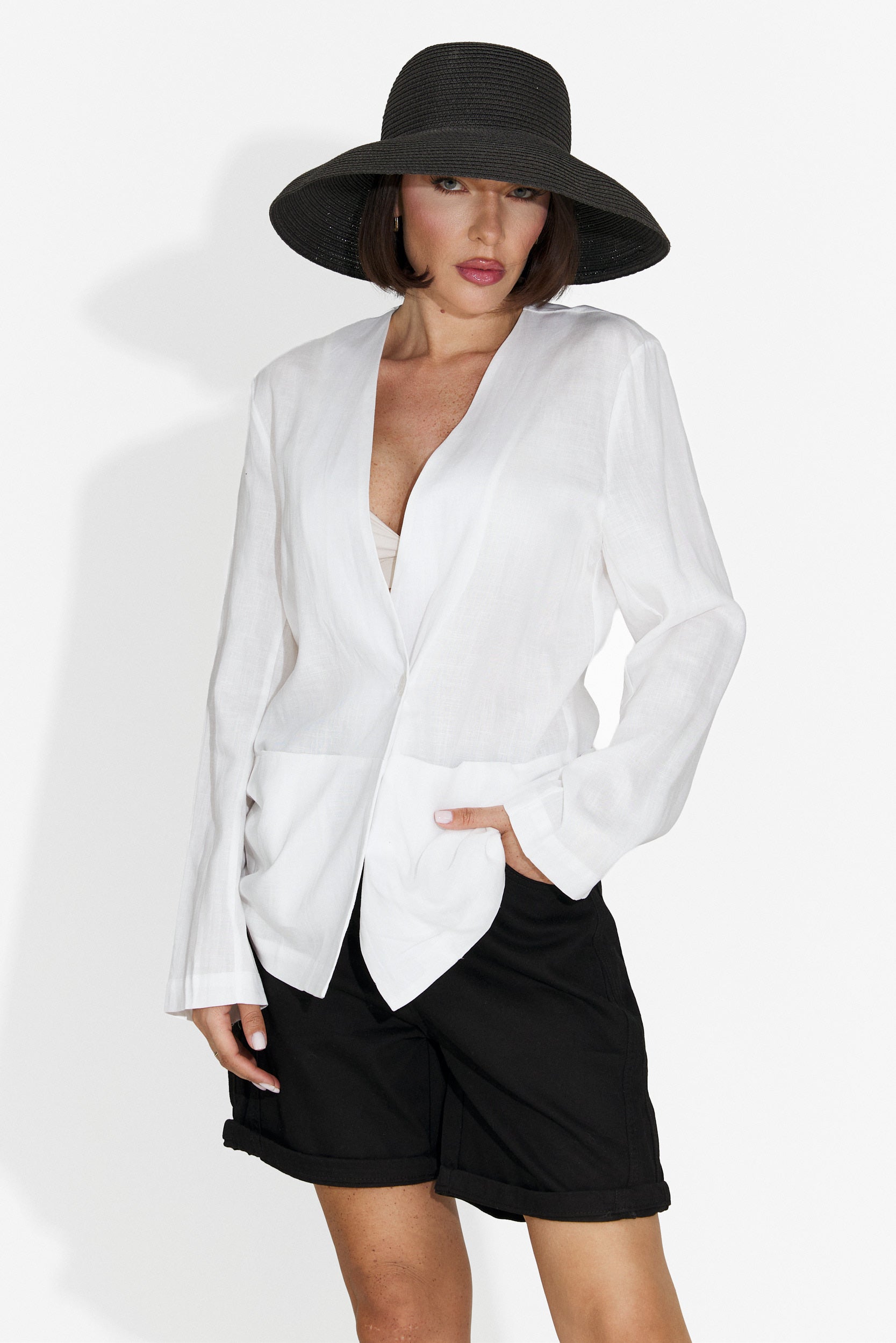 Sacou dama elegant alb Yarow Bogas