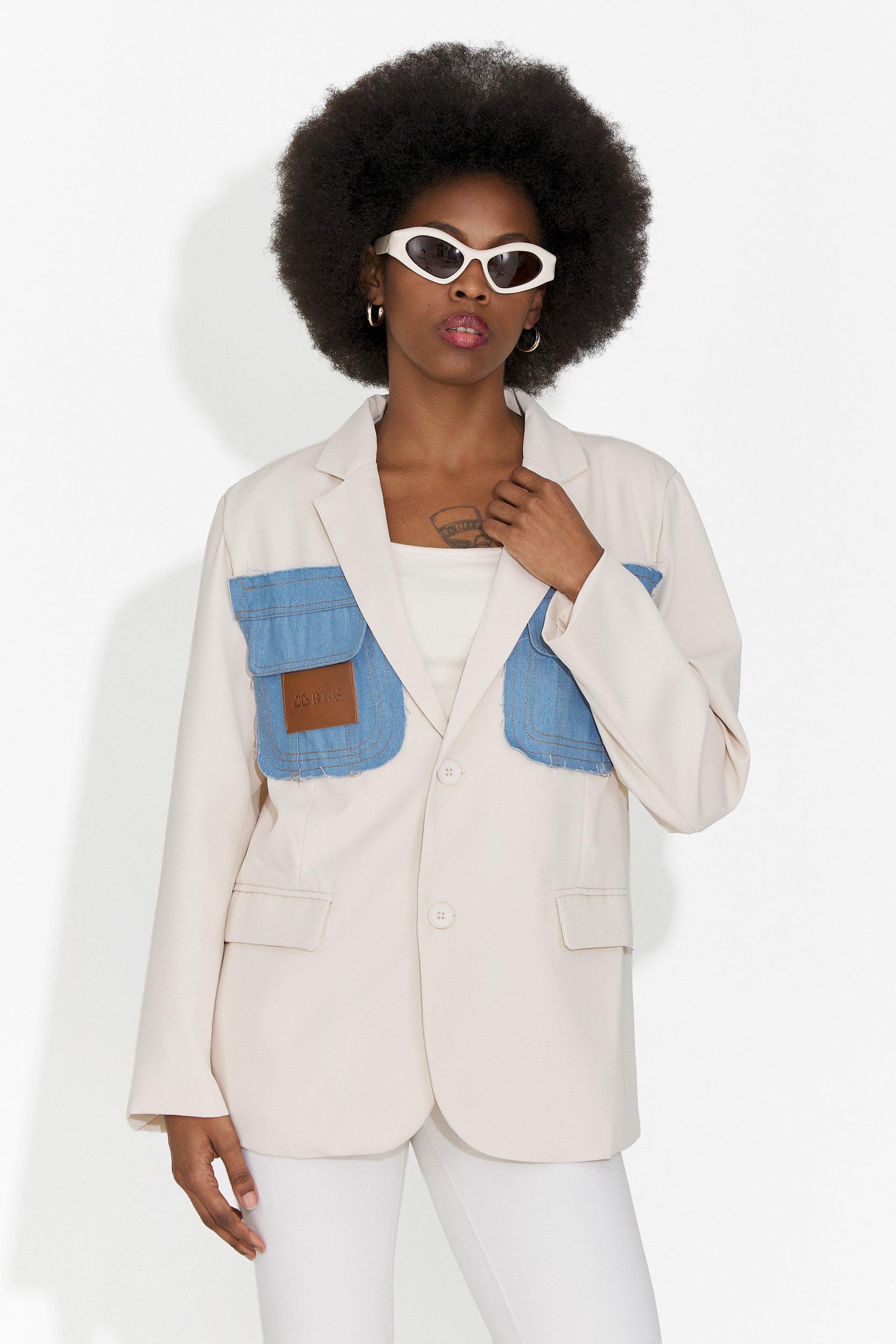 Sacou dama elegant crem Graziela Bogas