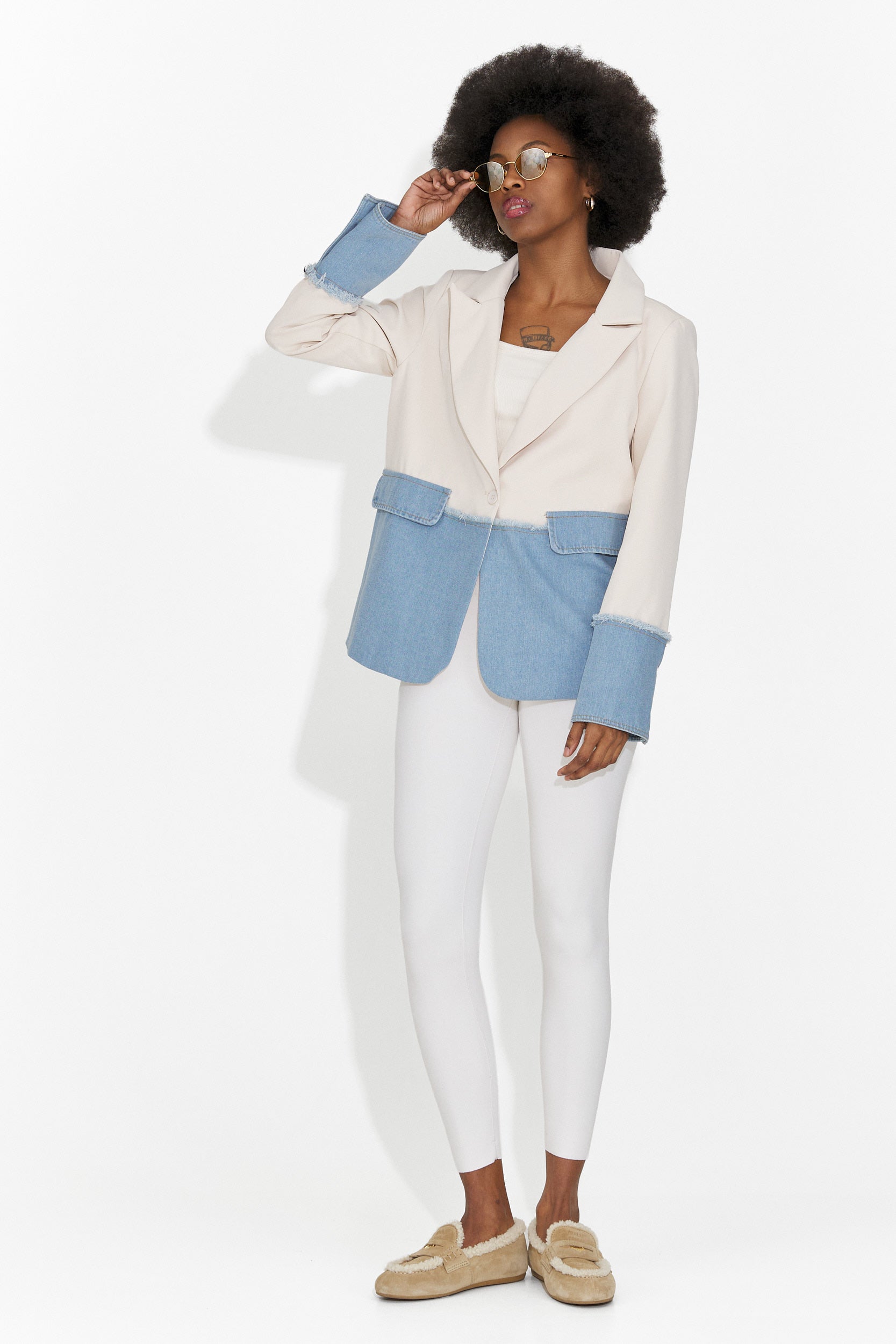 Sacou dama elegant crem Samiria Bogas