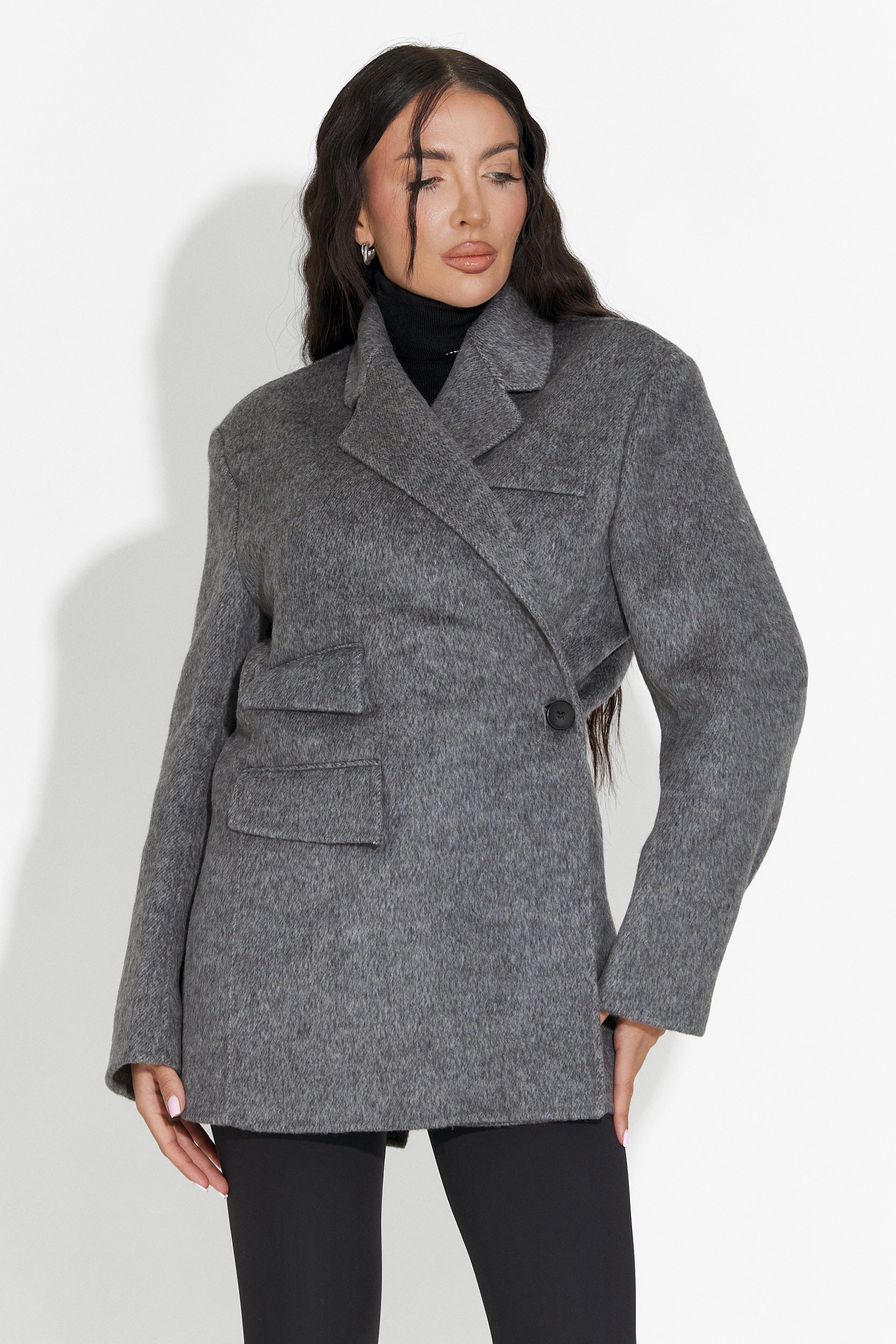 Sacou dama elegant gri Kalindra Bogas