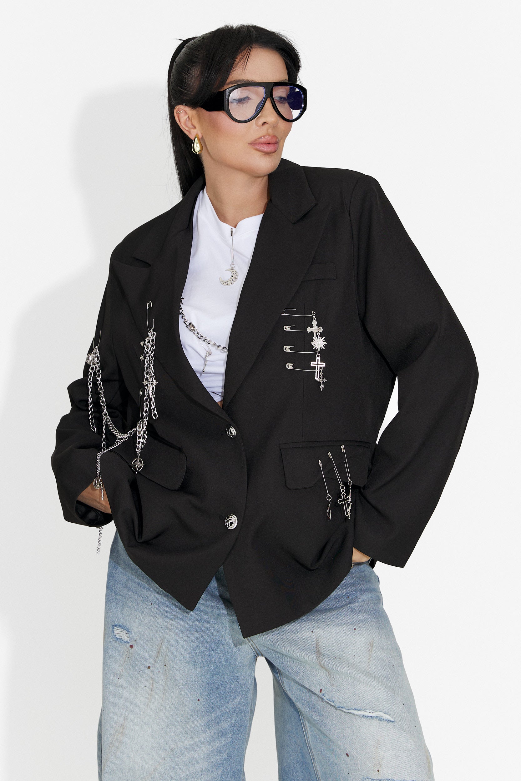 Sacou dama elegant negru Amaranda Bogas