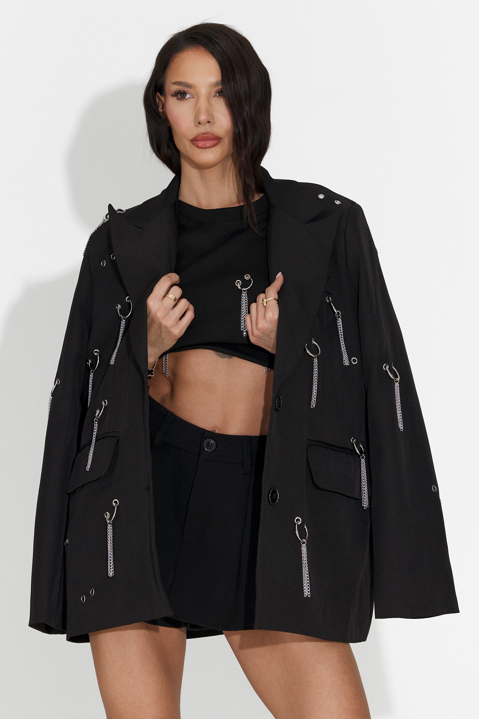 Sacou dama elegant negru Pikata Bogas