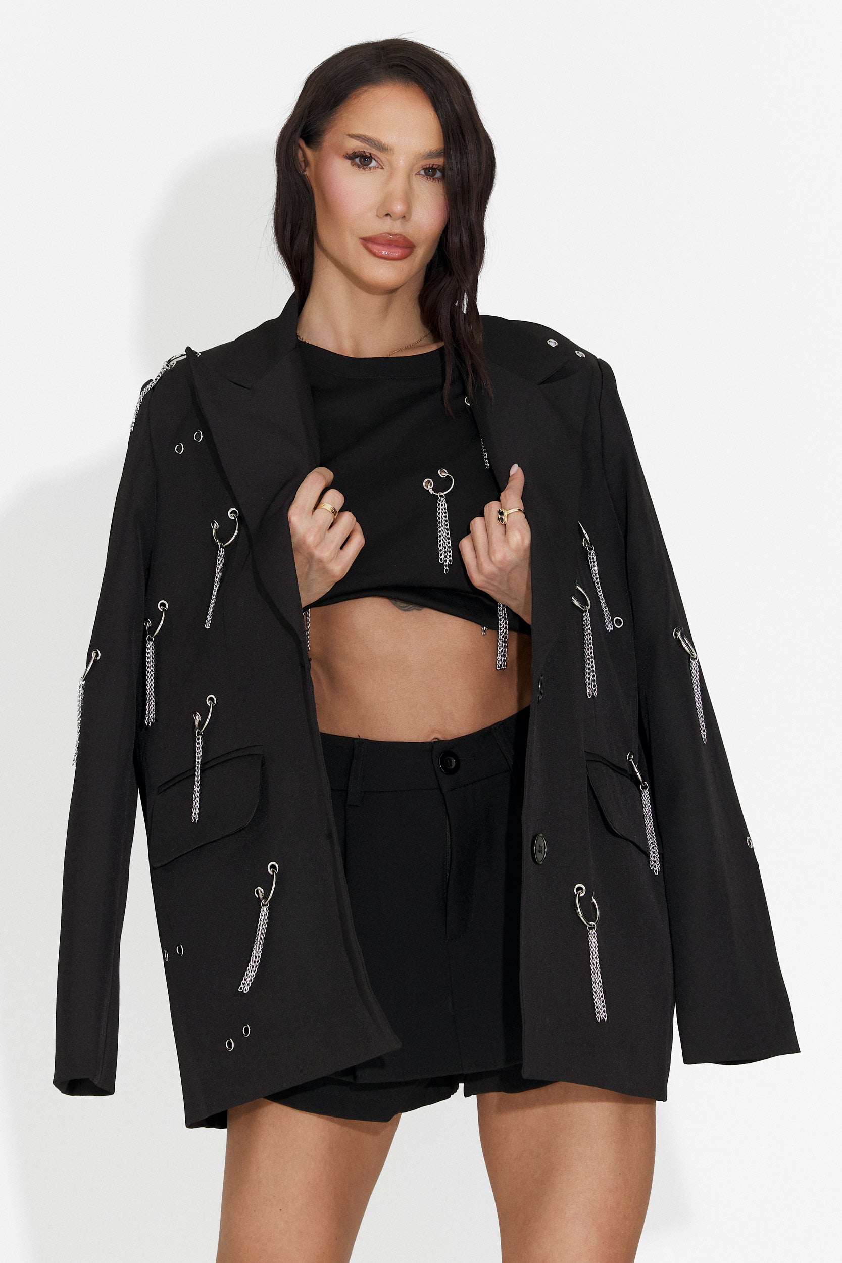 Sacou dama elegant negru Pikata Bogas
