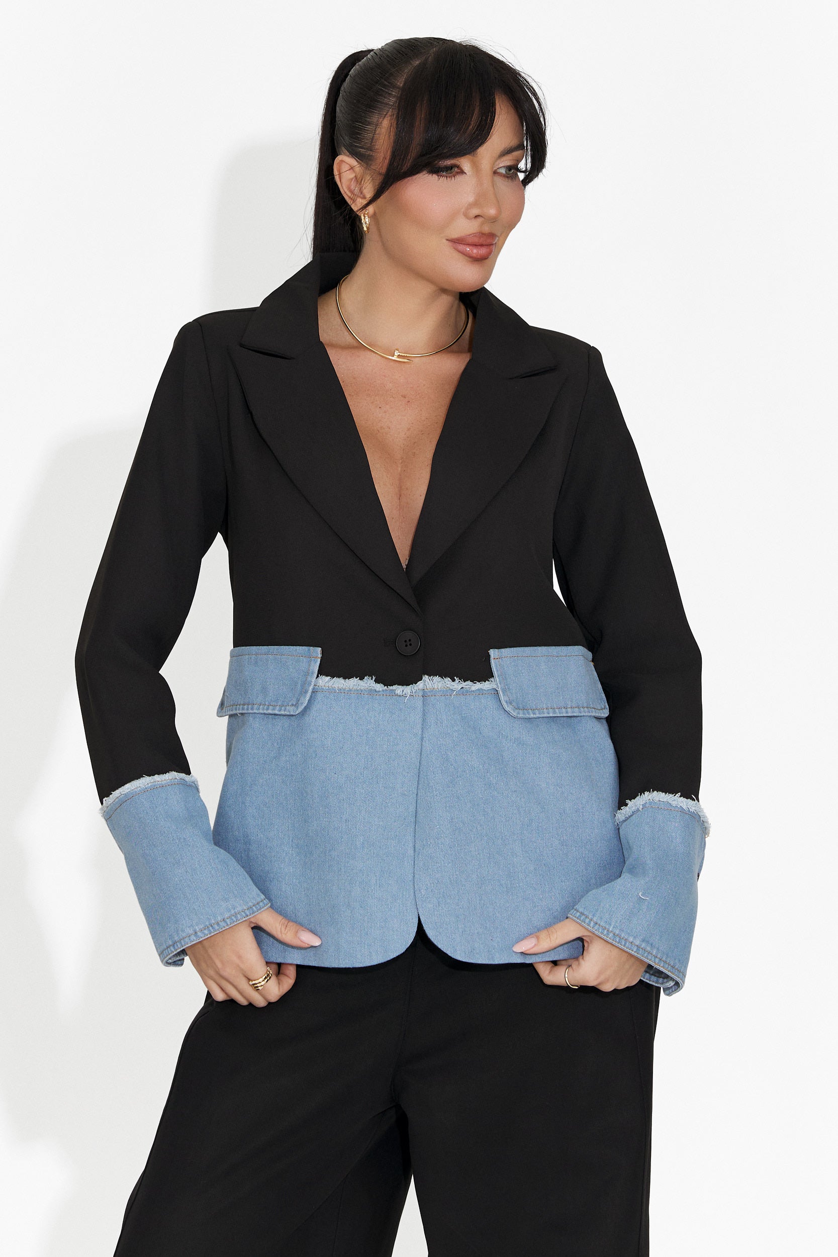 Sacou dama elegant negru Samiria Bogas