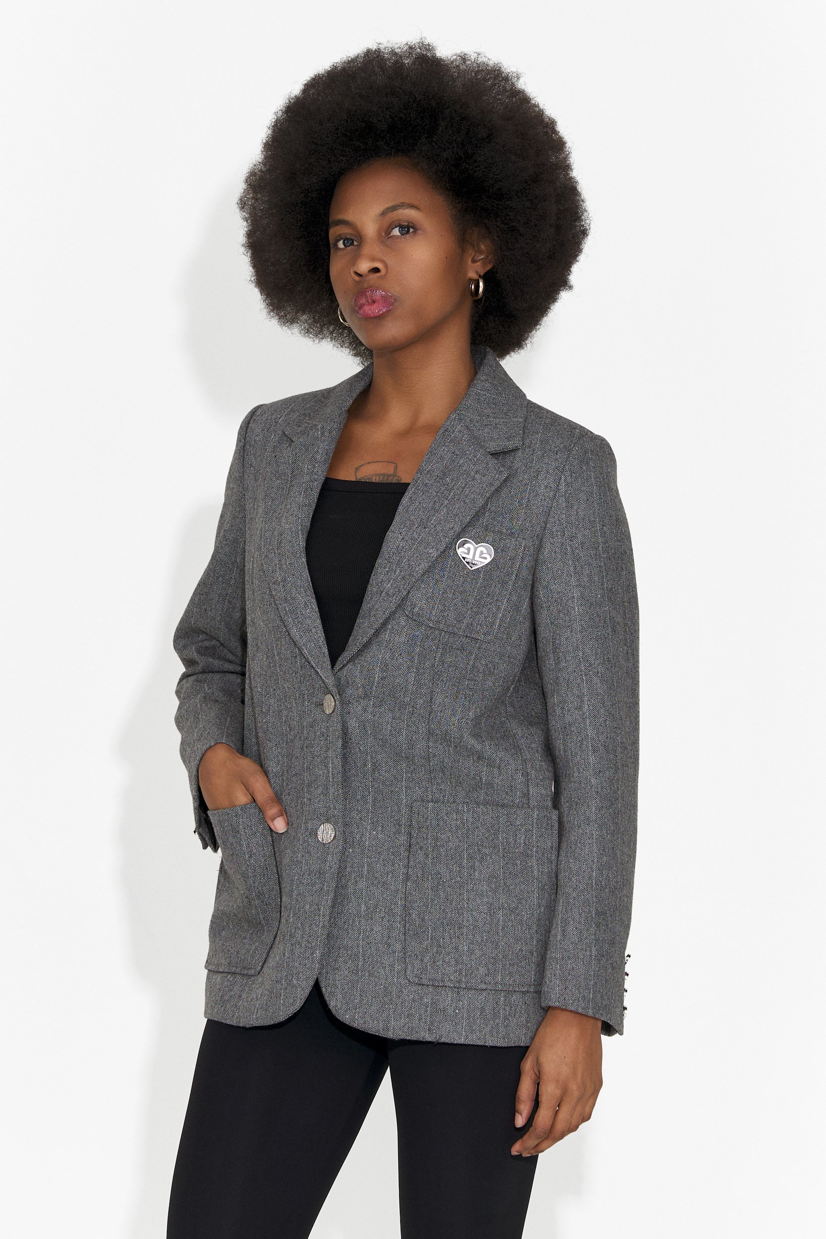 Sacou stofa elegant gri Andela Bogas