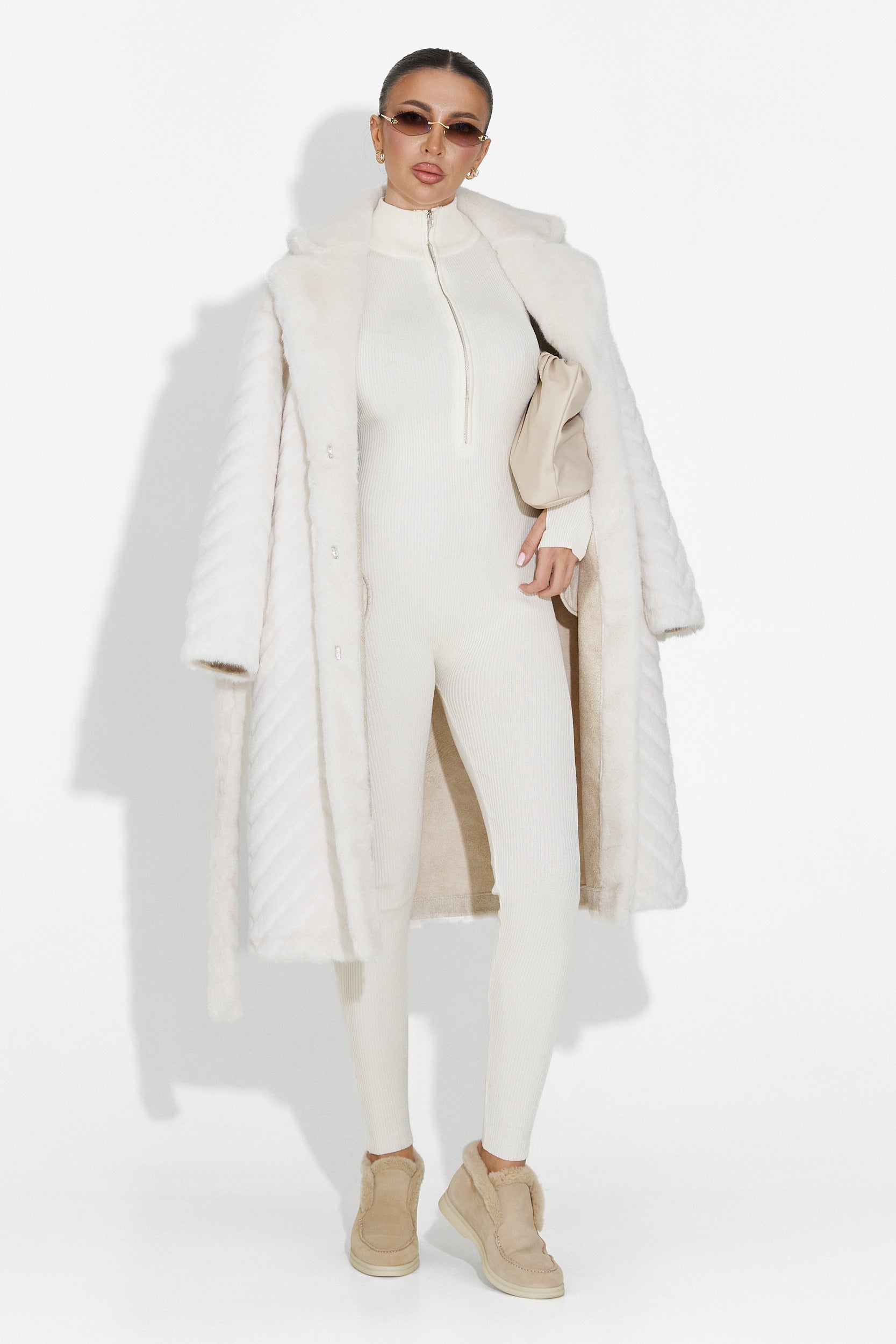 Salopeta dama casual bej Elivra Bogas