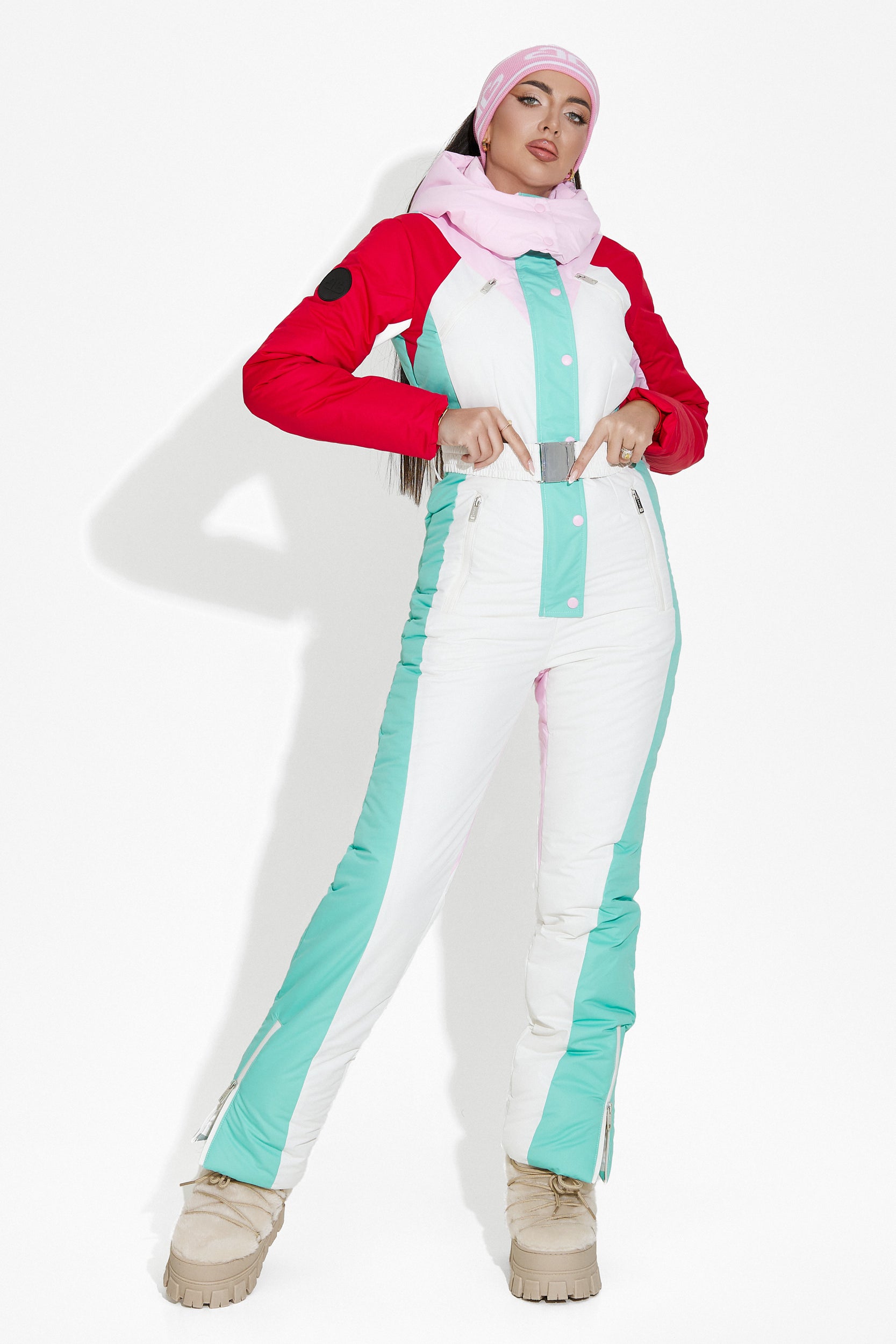 Nadyna Bogas Casual White Ski Jumpsuit