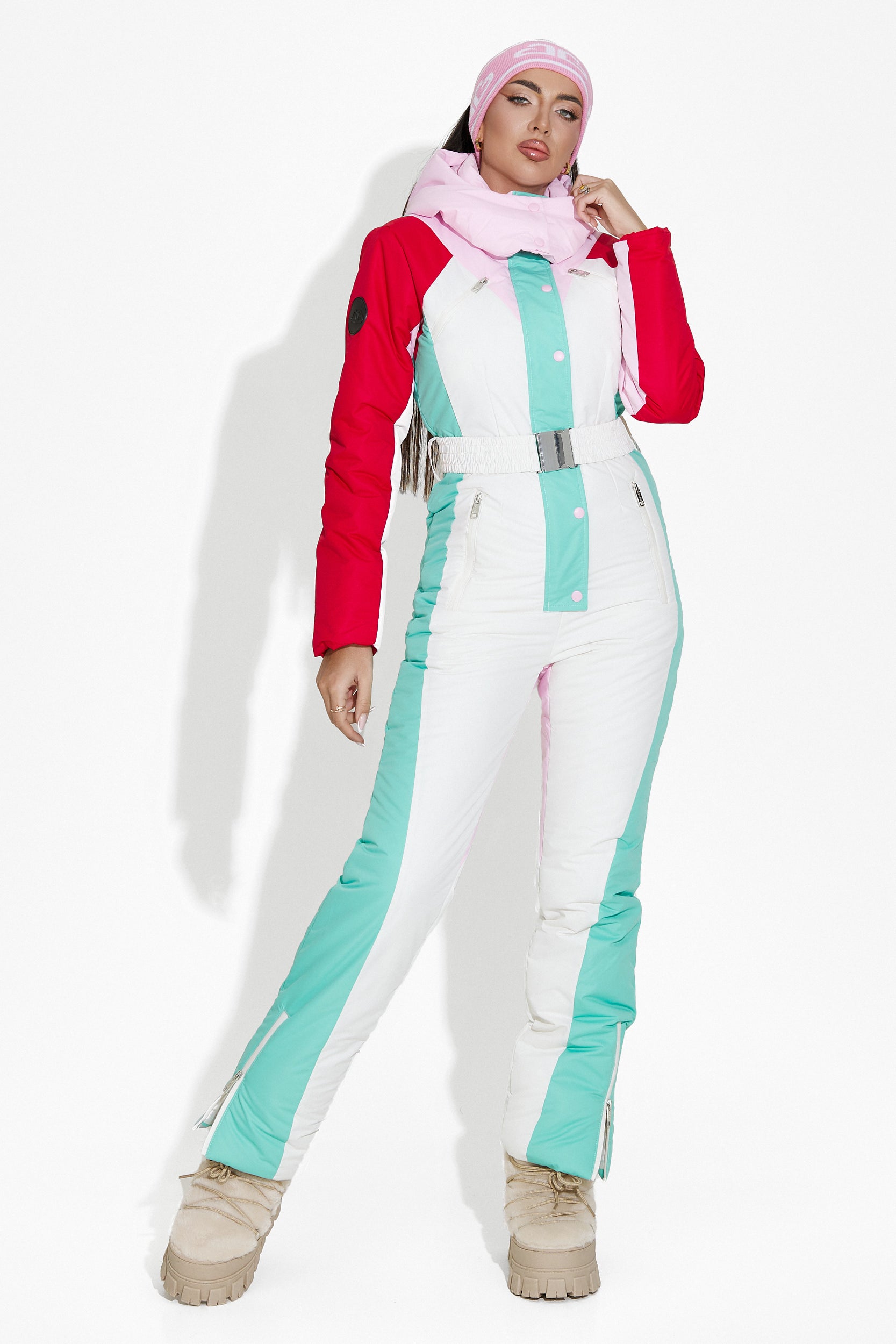 Nadyna Bogas Casual White Ski Jumpsuit