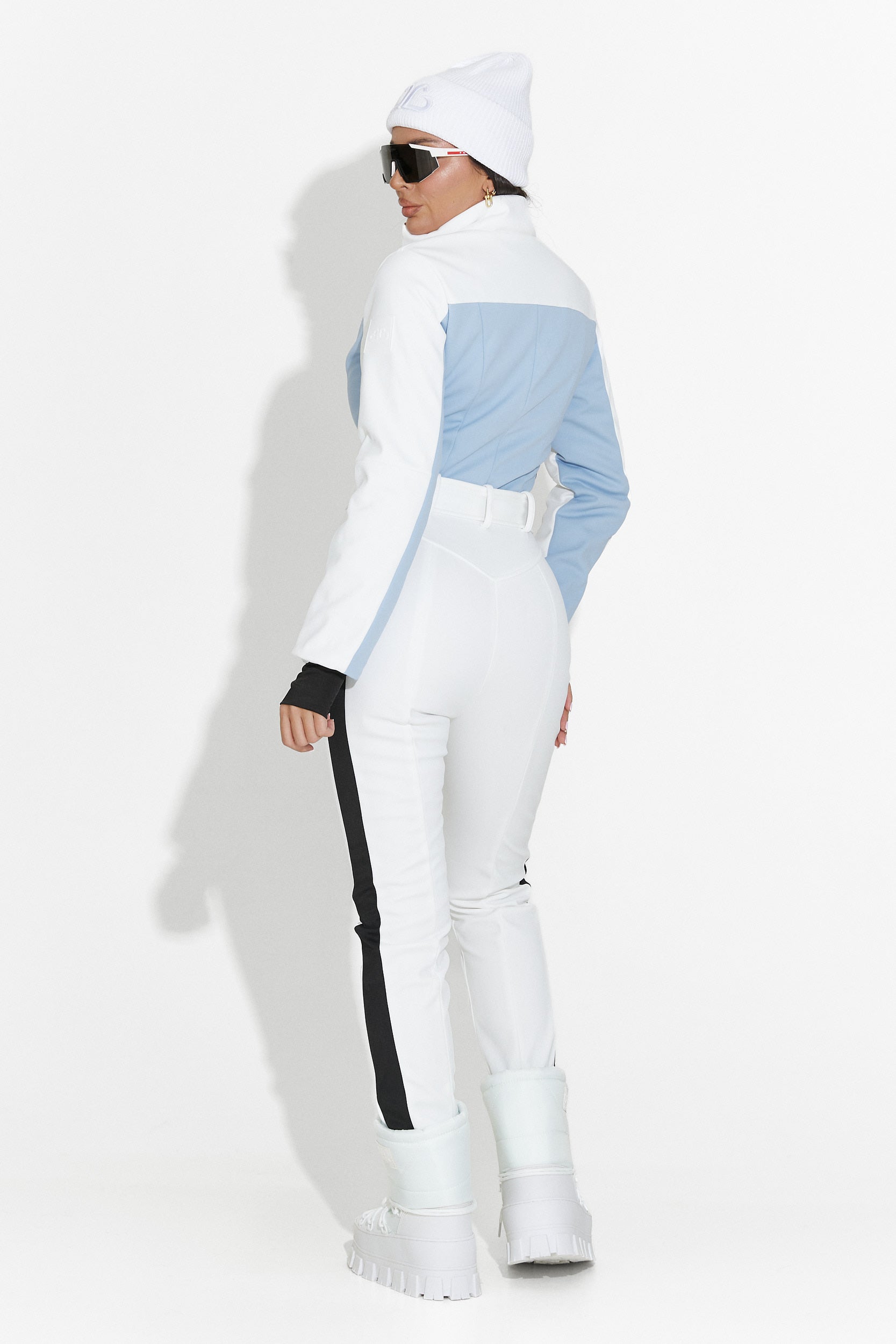Nelisia Bogas Casual White Ski Jumpsuit