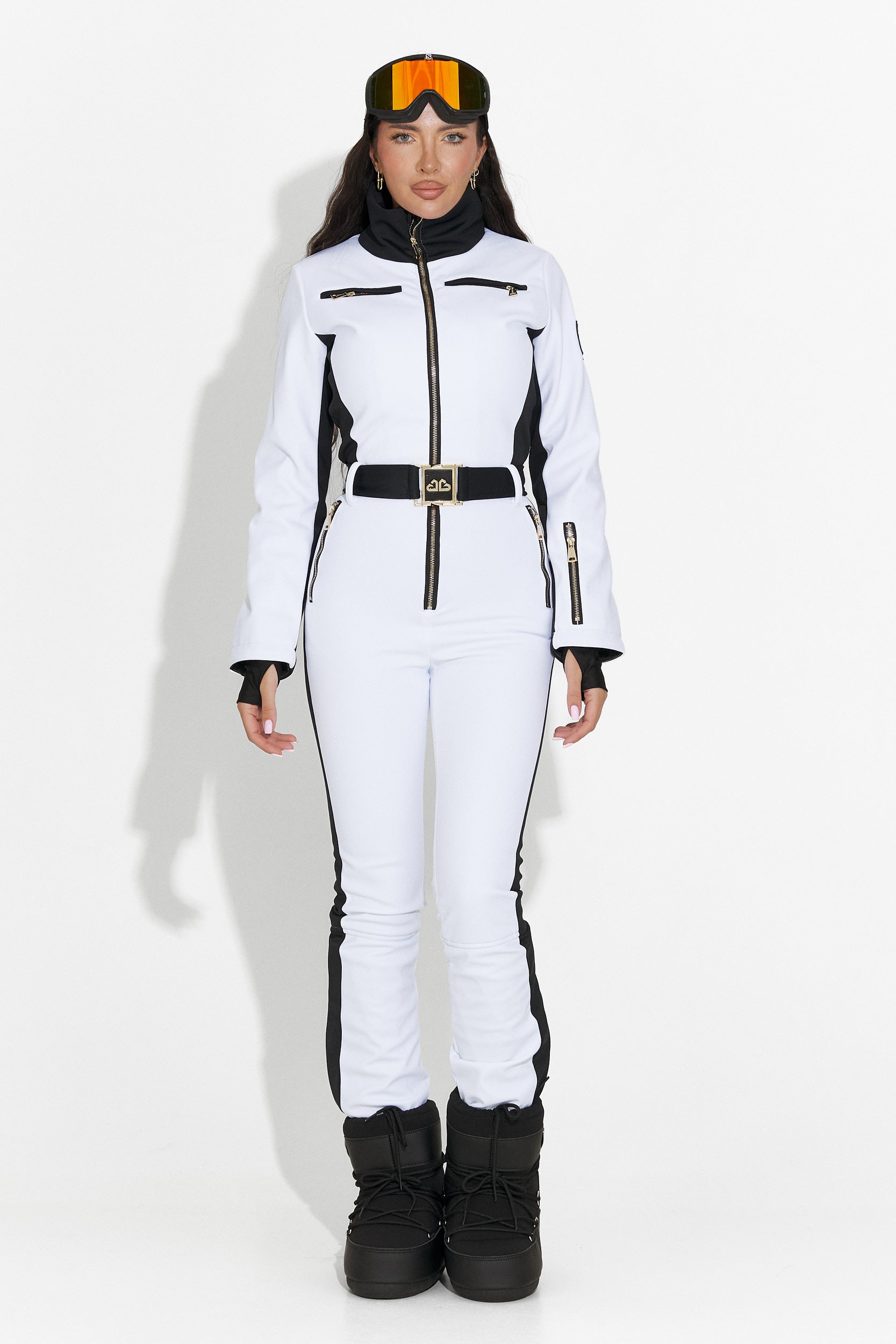 Oliviene Bogas Casual White Ski Jumpsuit