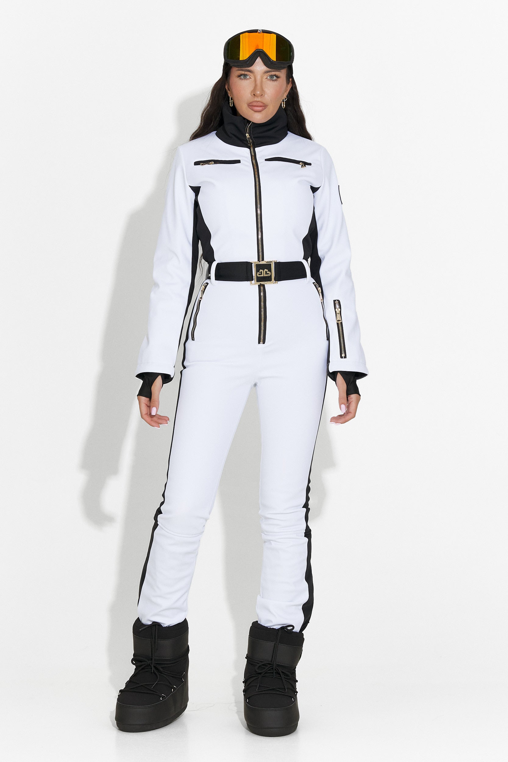 Oliviene Bogas Casual White Ski Jumpsuit