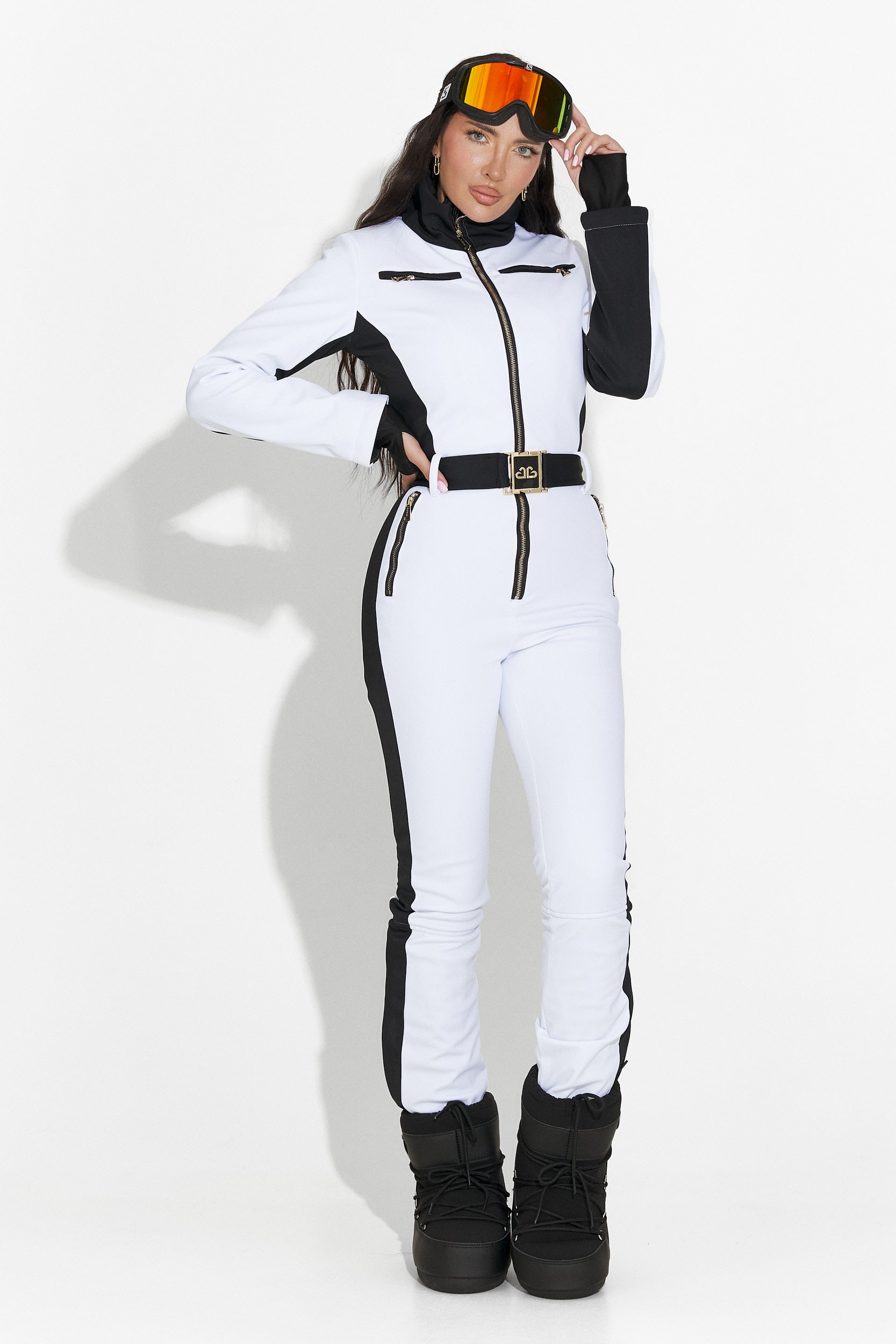 Oliviene Bogas Casual White Ski Jumpsuit