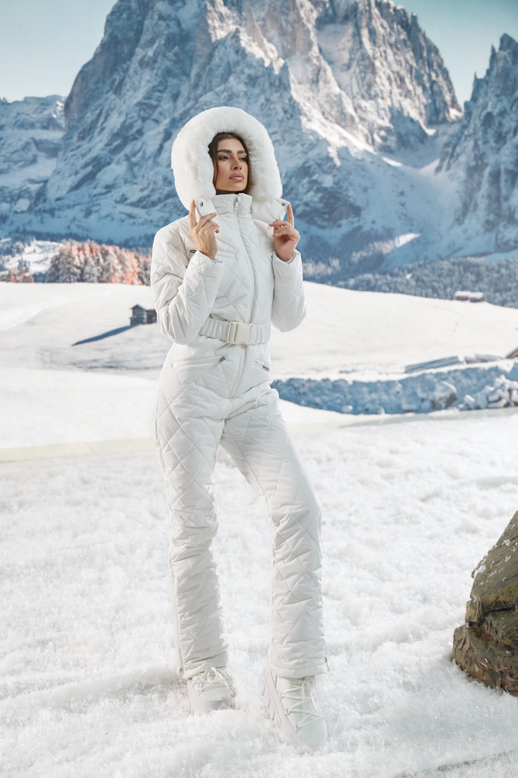 Casual white ski jumpsuit Valene Bogas