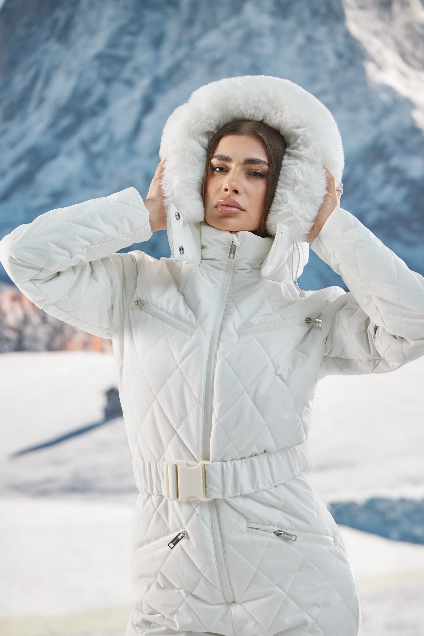 Casual white ski jumpsuit Valene Bogas