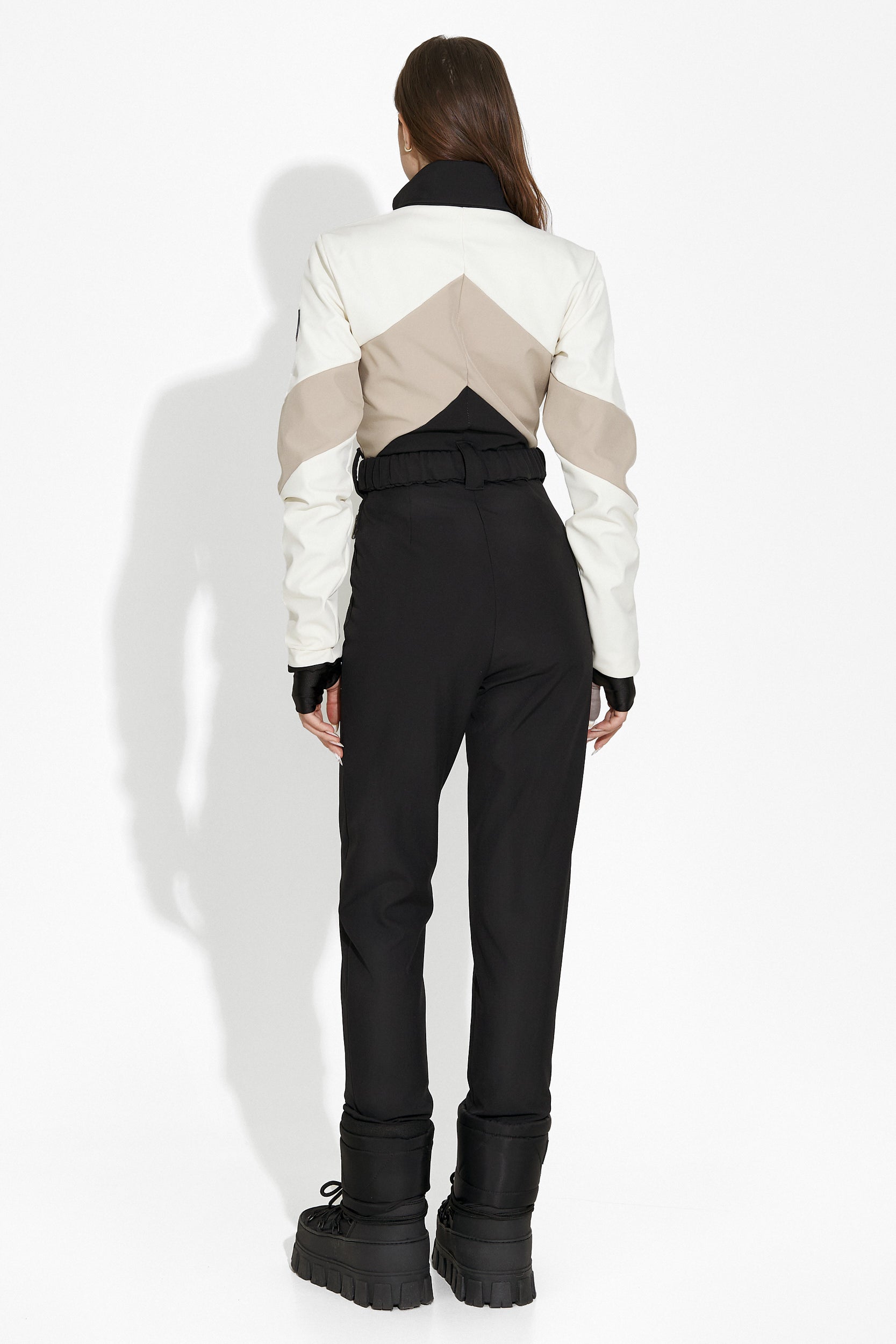 Salopeta ski casual bej negru Radika Bogas