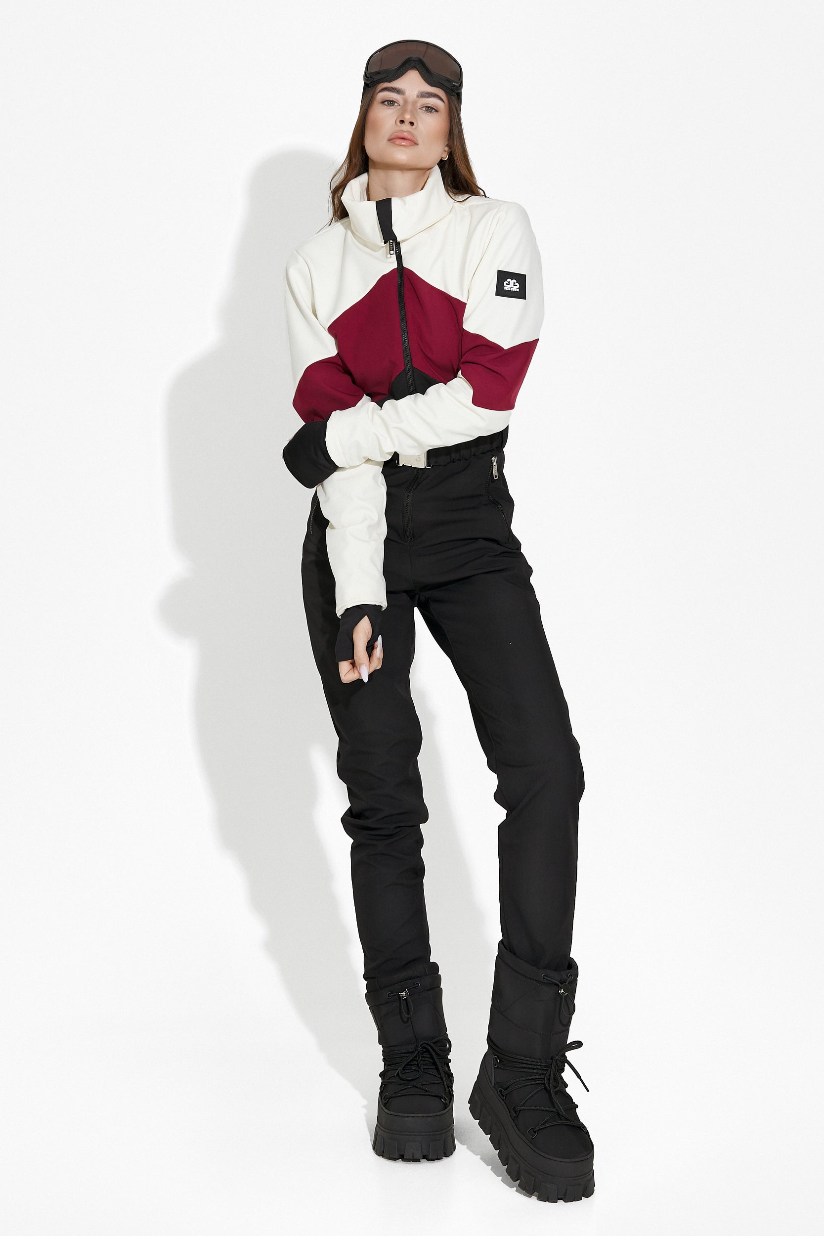 Salopeta ski casual burgundy negru Radika Bogas