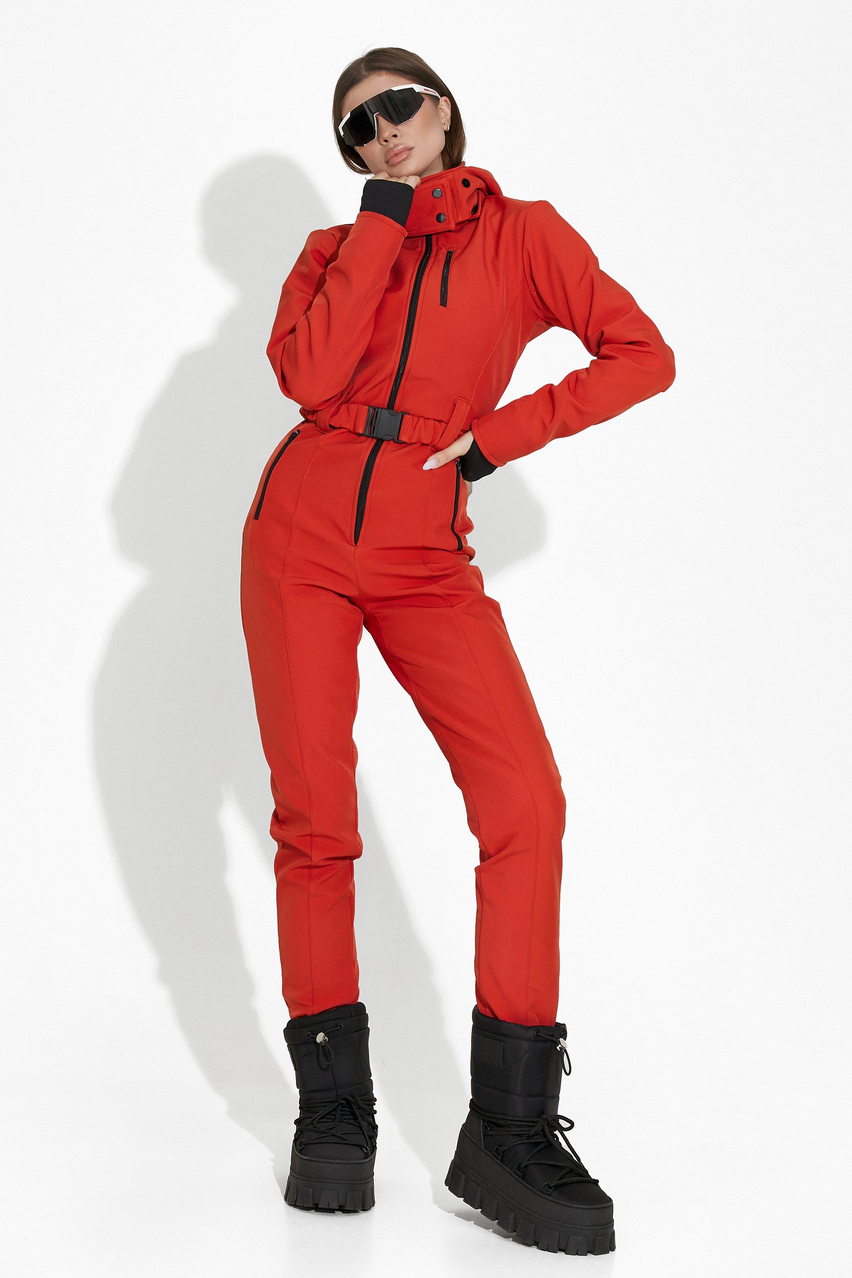 Casual brick-red ski jumpsuit Anodys Bogas