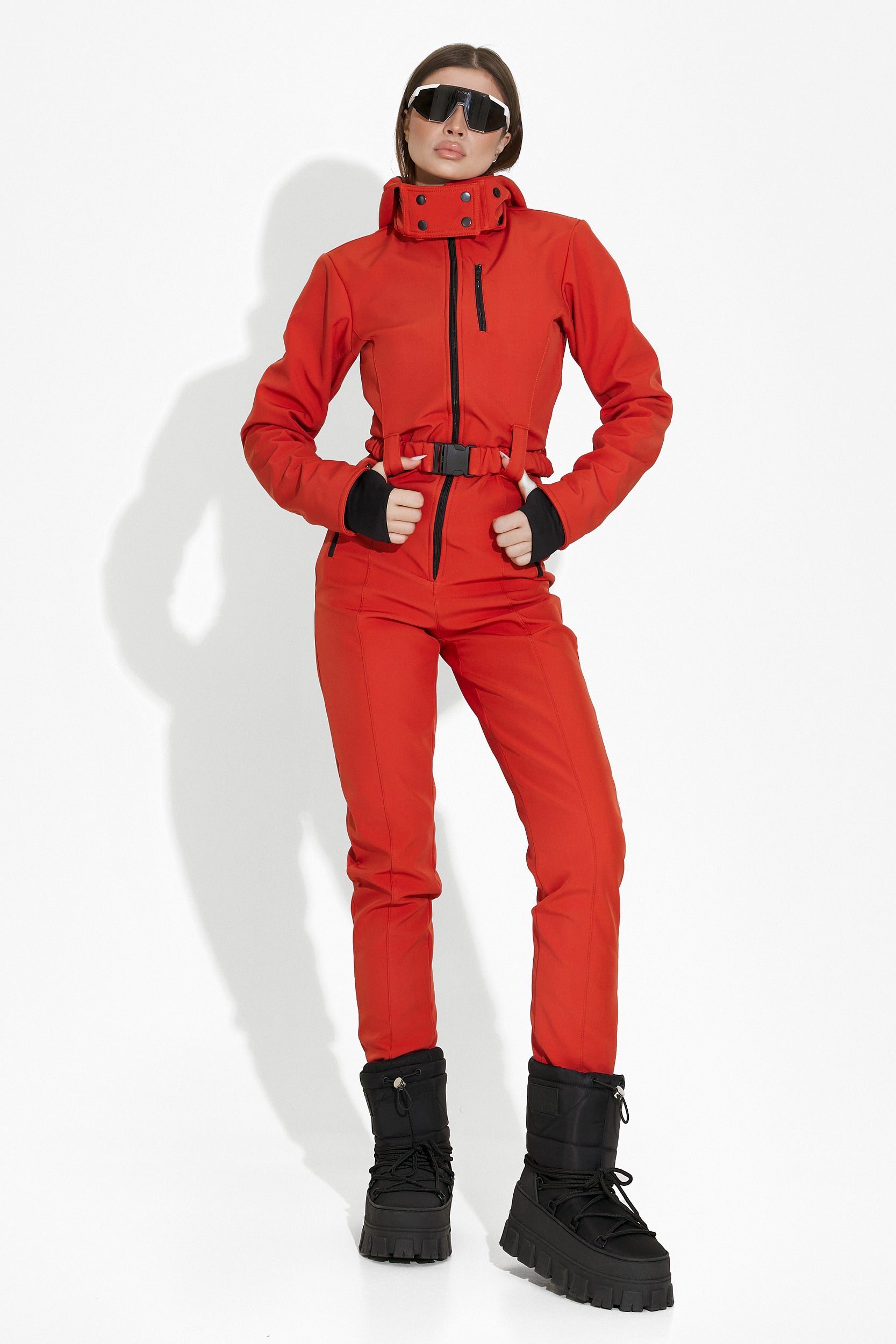 Casual brick-red ski jumpsuit Anodys Bogas