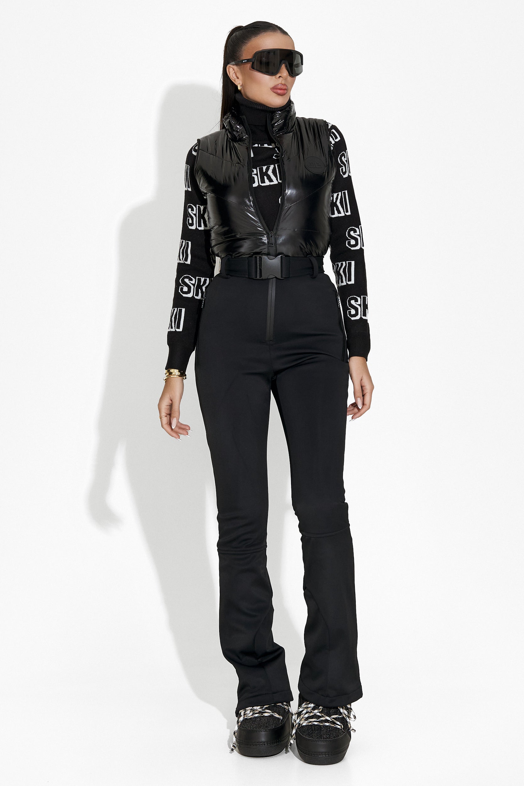 Palmyra Bogas Black Casual Ski Jumpsuit
