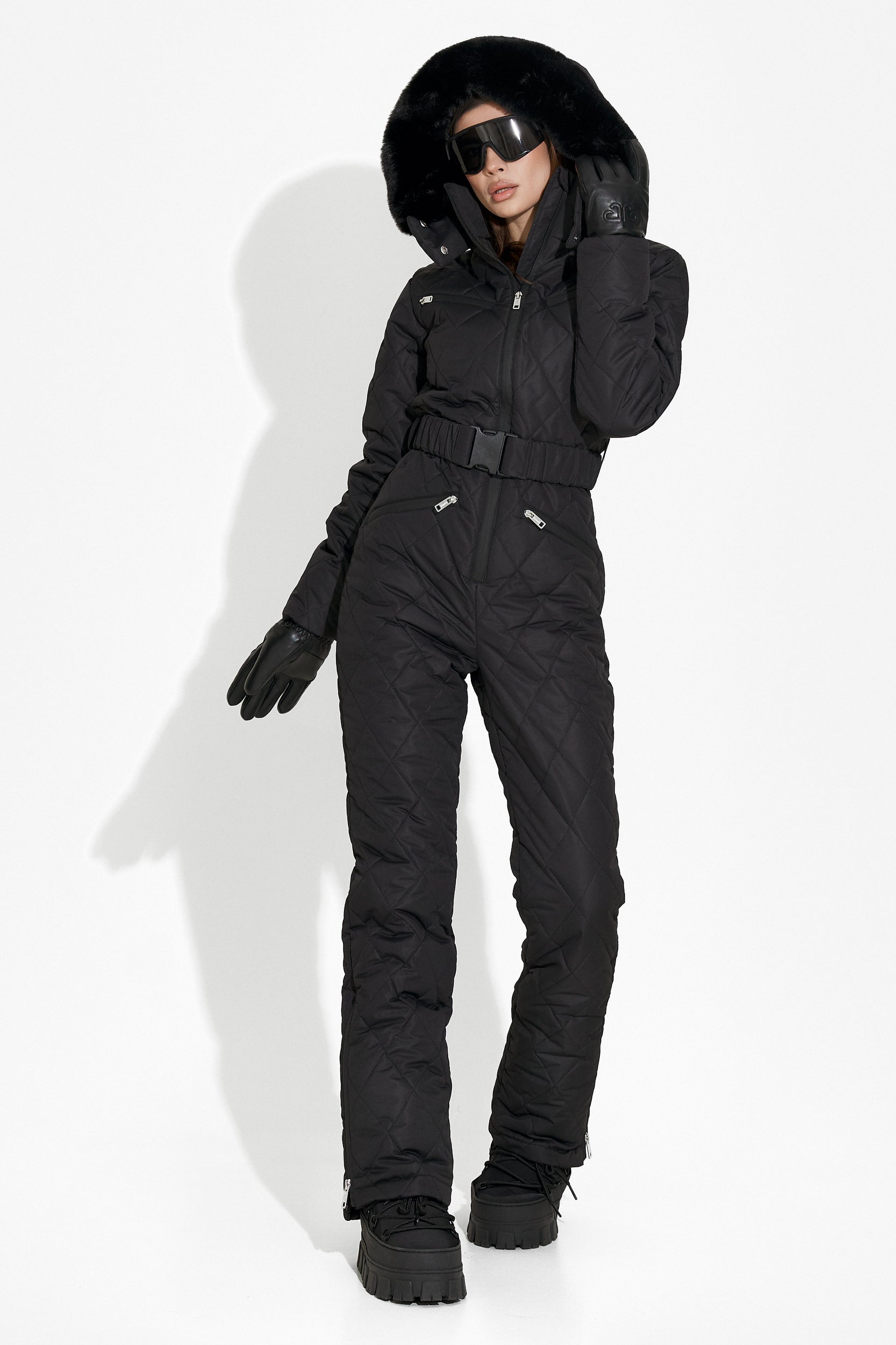 Valene Bogas Casual Black Ski Jumpsuit