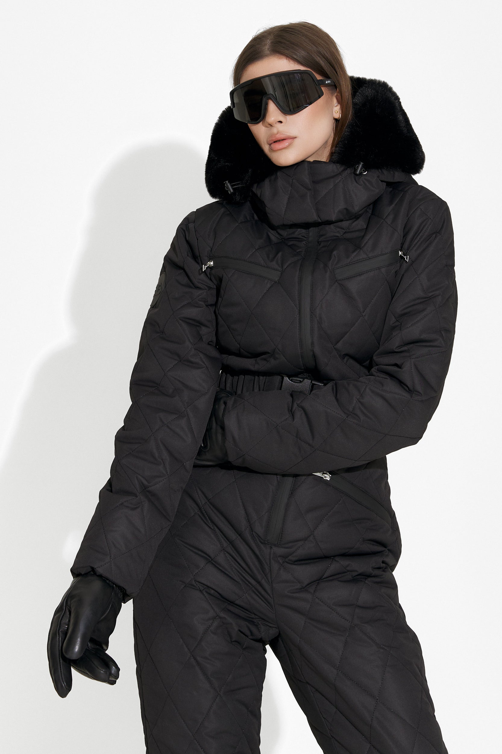 Valene Bogas Casual Black Ski Jumpsuit