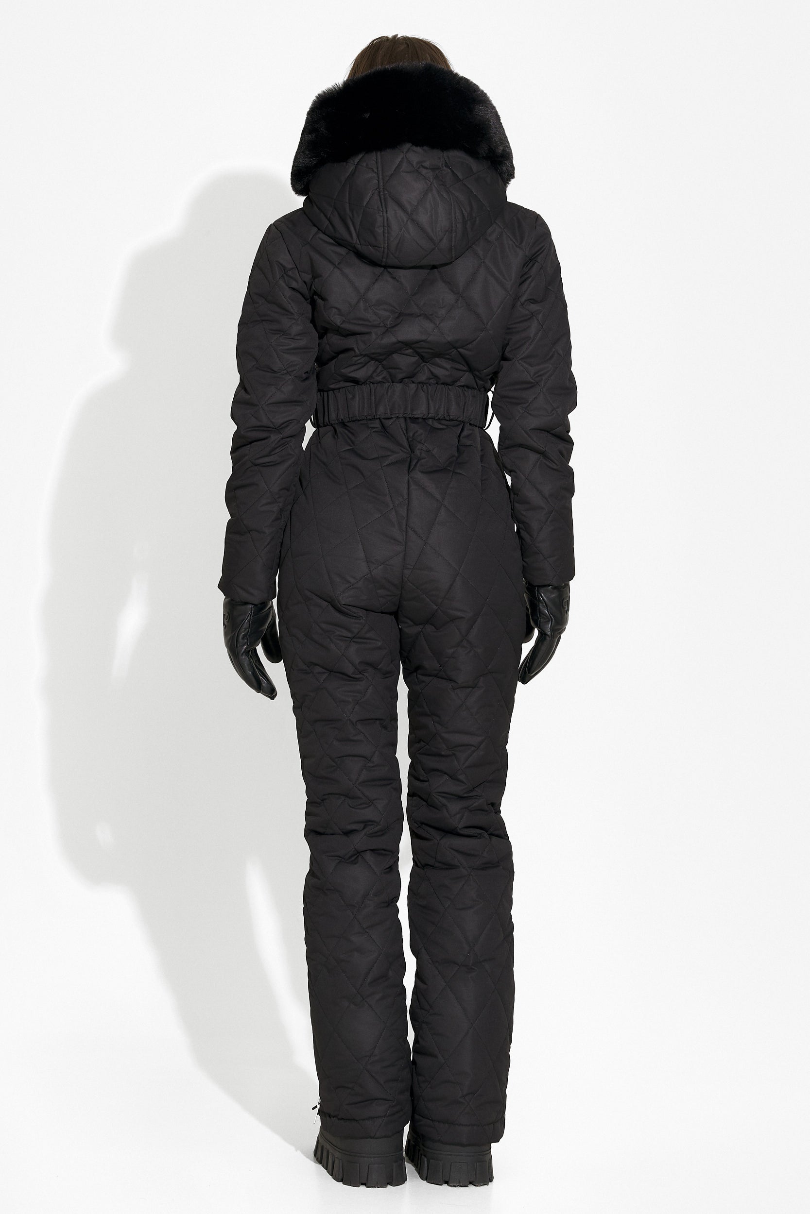 Valene Bogas Casual Black Ski Jumpsuit