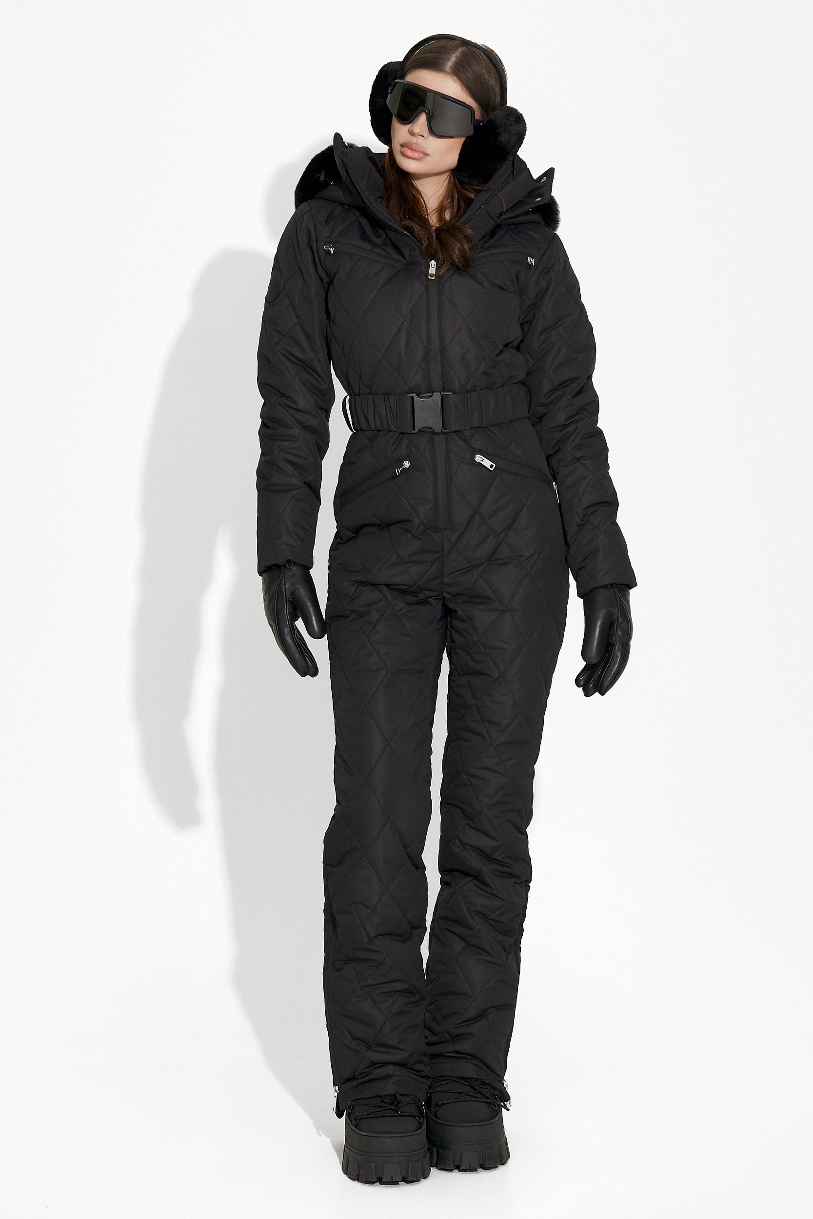 Valene Bogas Casual Black Ski Jumpsuit