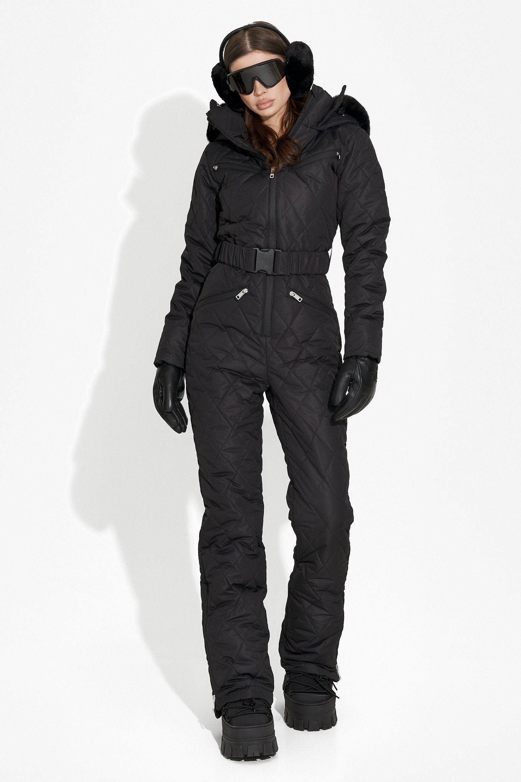 Valene Bogas Casual Black Ski Jumpsuit