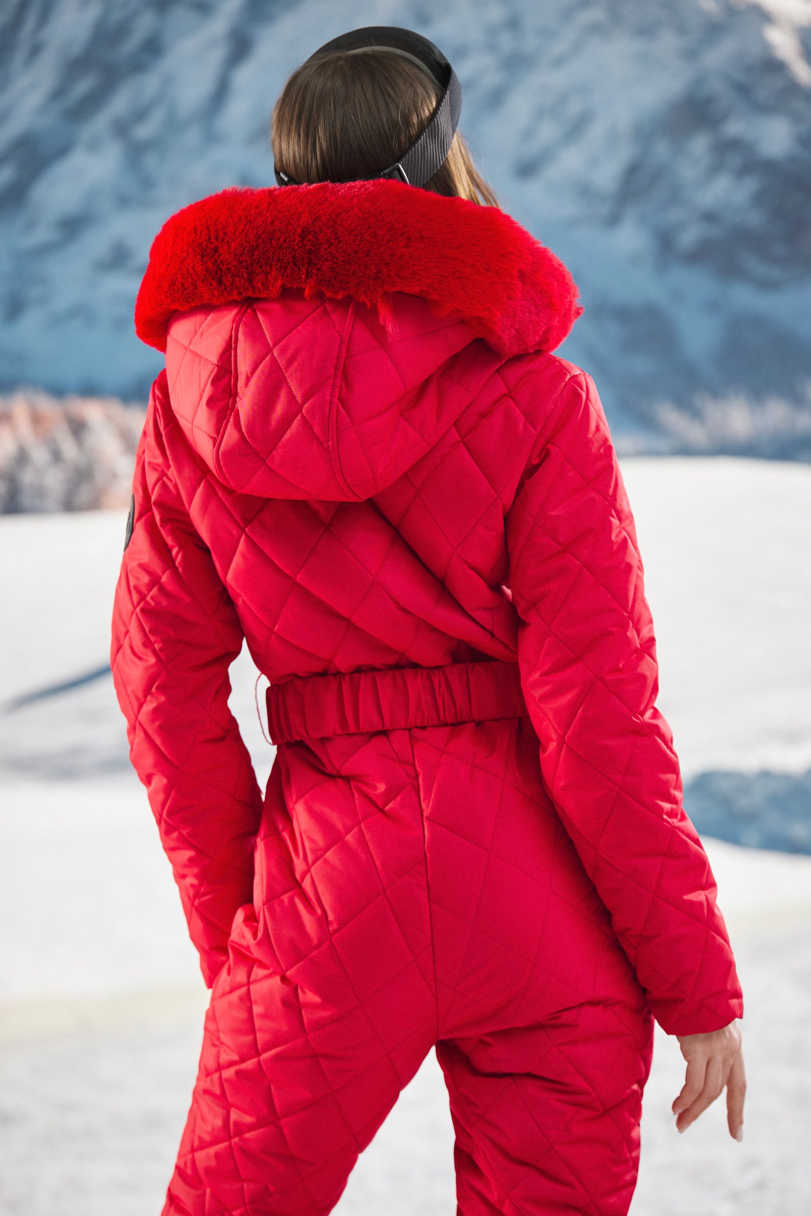 Valene Bogas Casual Red Ski Jumpsuit