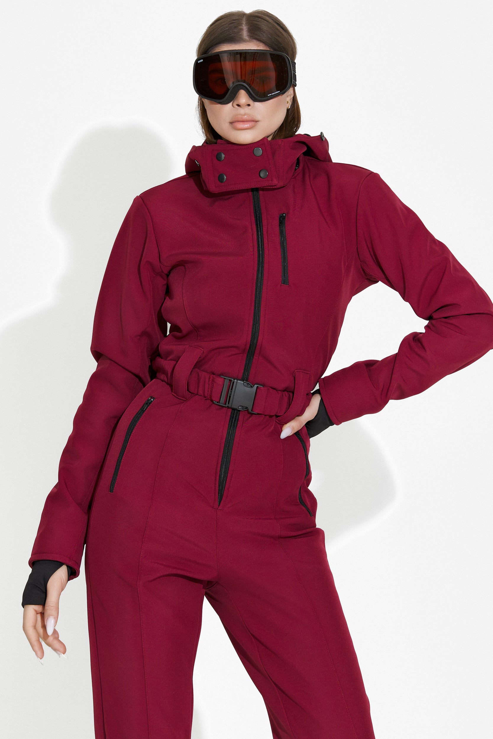 Casual burgundy ski jumpsuit Anodys Bogas