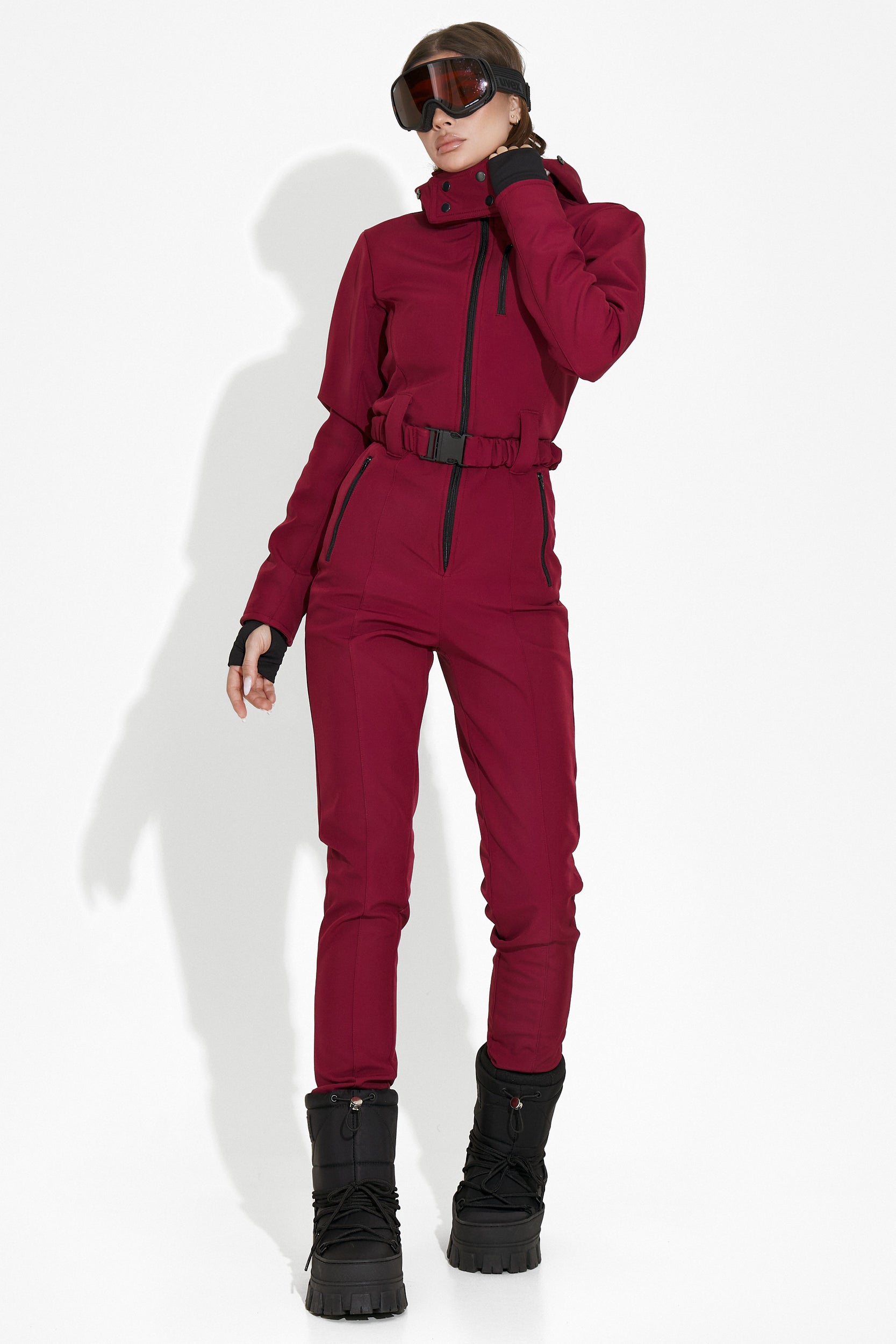 Casual burgundy ski jumpsuit Anodys Bogas