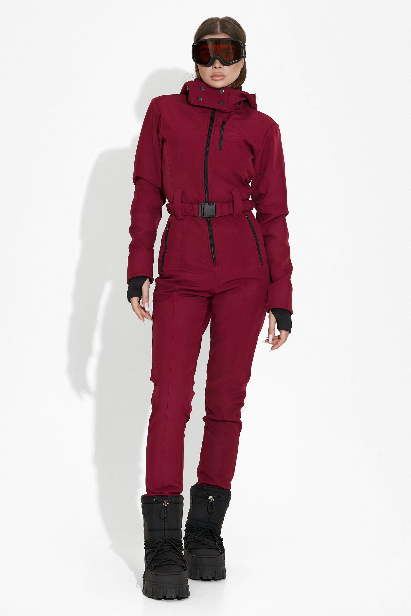 Casual burgundy ski jumpsuit Anodys Bogas