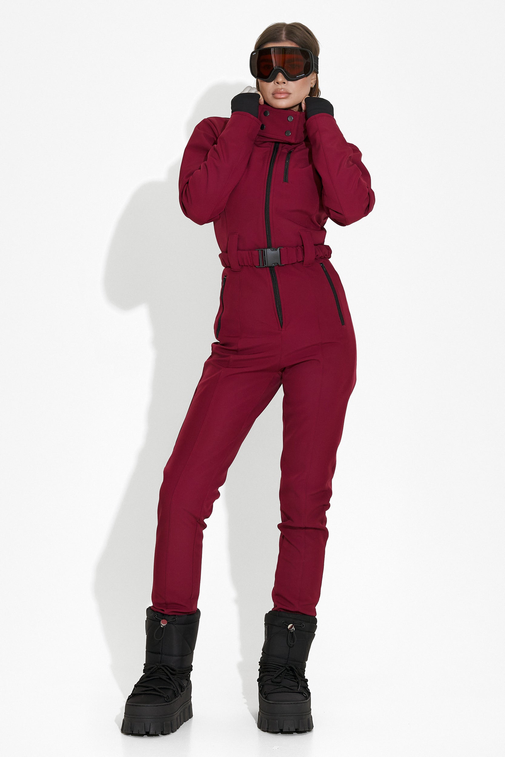 Casual burgundy ski jumpsuit Anodys Bogas