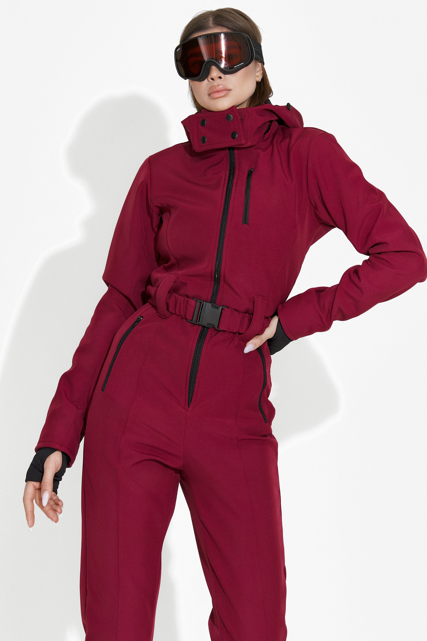 Casual burgundy ski jumpsuit Anodys Bogas