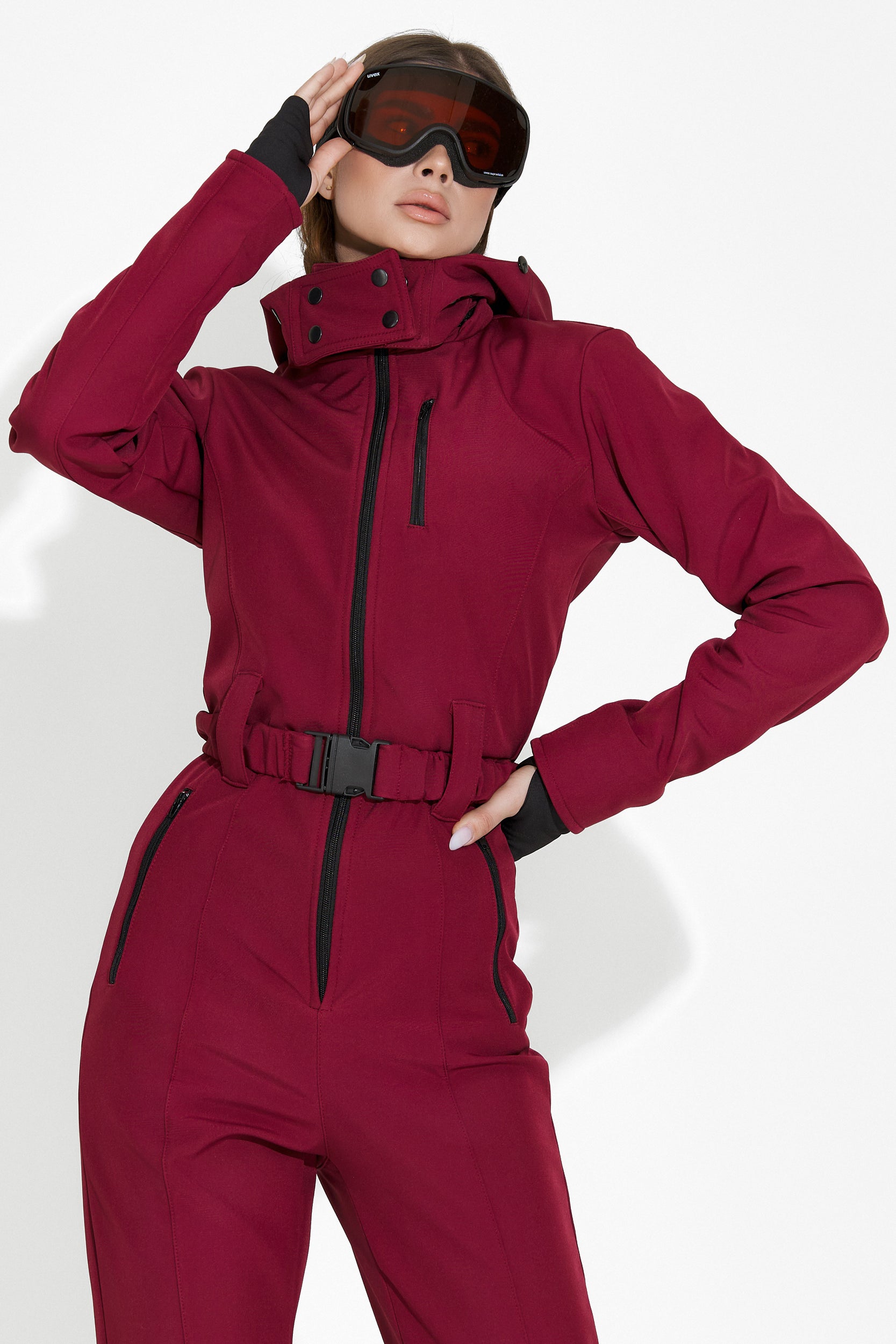 Casual burgundy ski jumpsuit Anodys Bogas