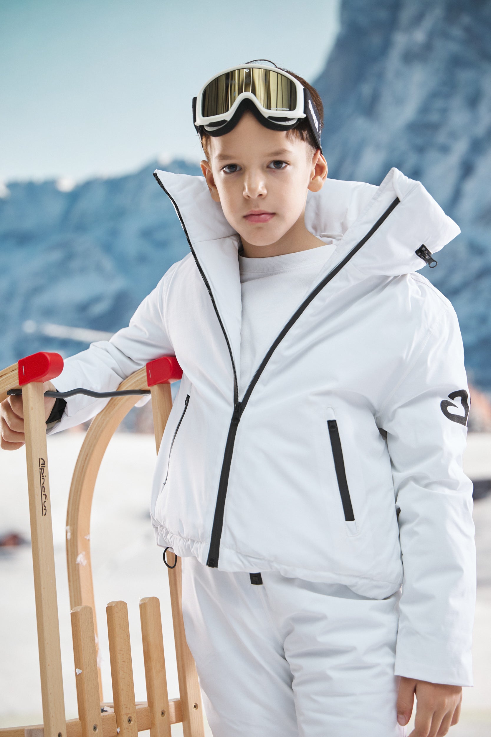 Abenia Bogas White Ski Jumpsuit for Kids