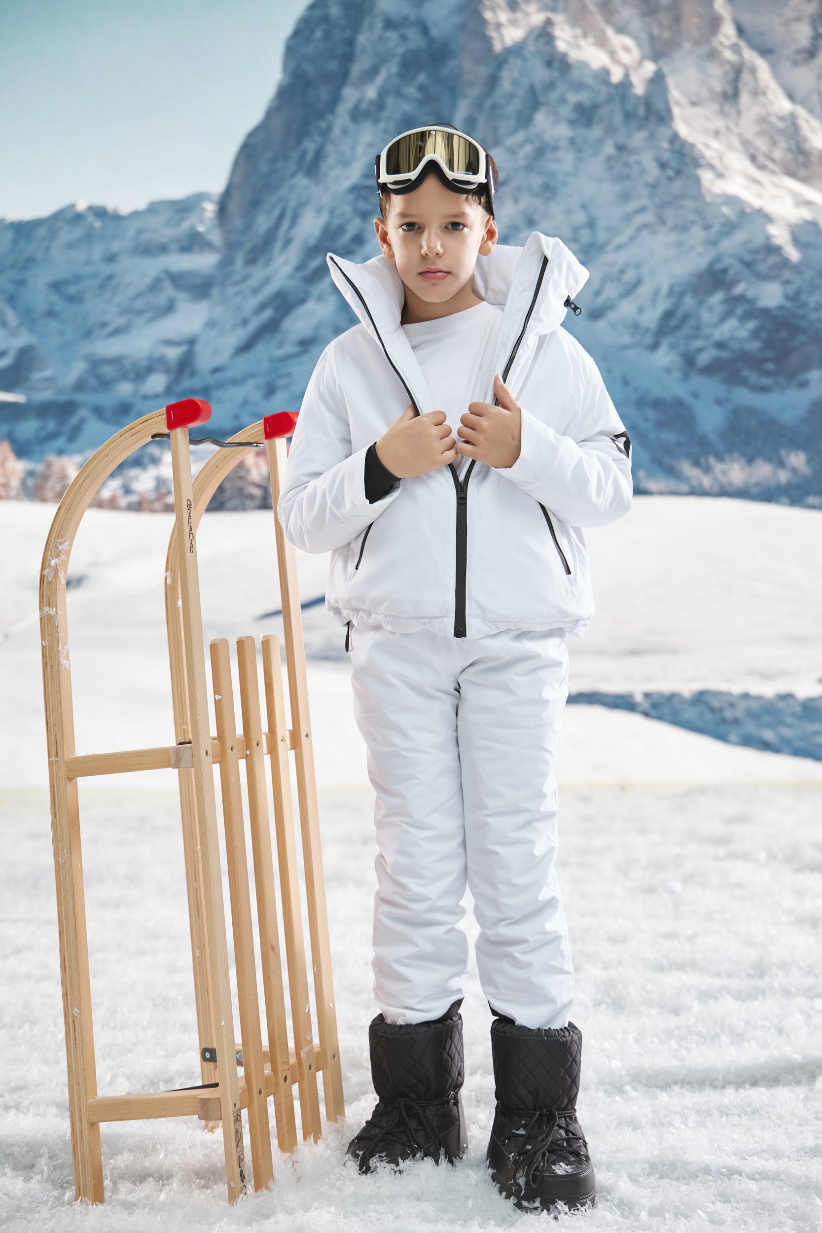 Abenia Bogas White Ski Jumpsuit for Kids