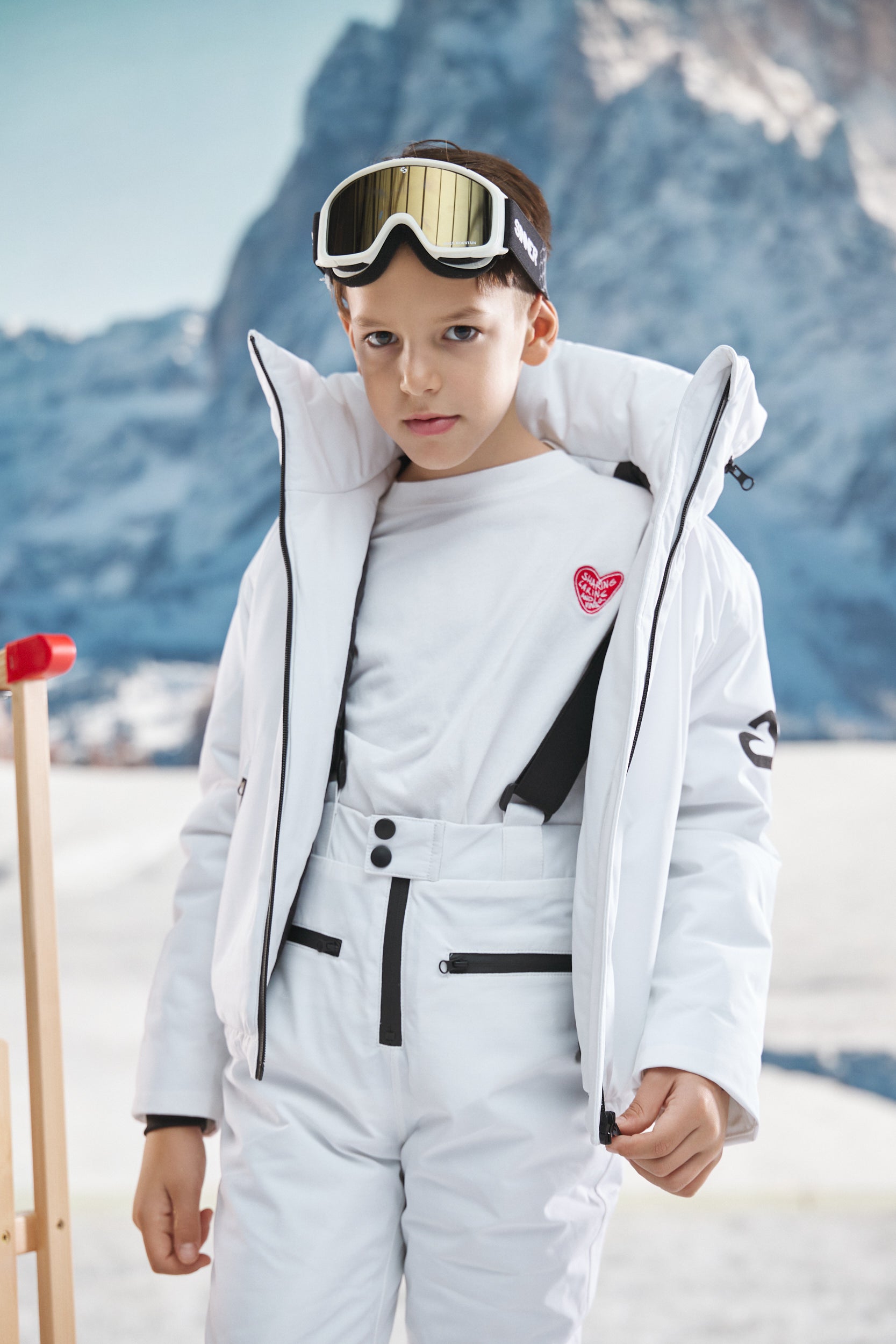 Abenia Bogas White Ski Jumpsuit for Kids