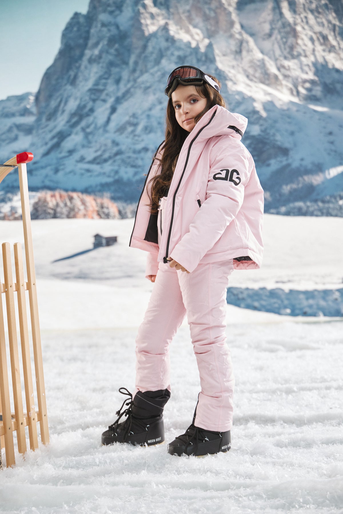 Salopeta ski copii roz Abenia Bogas, imaginea 3 din 18