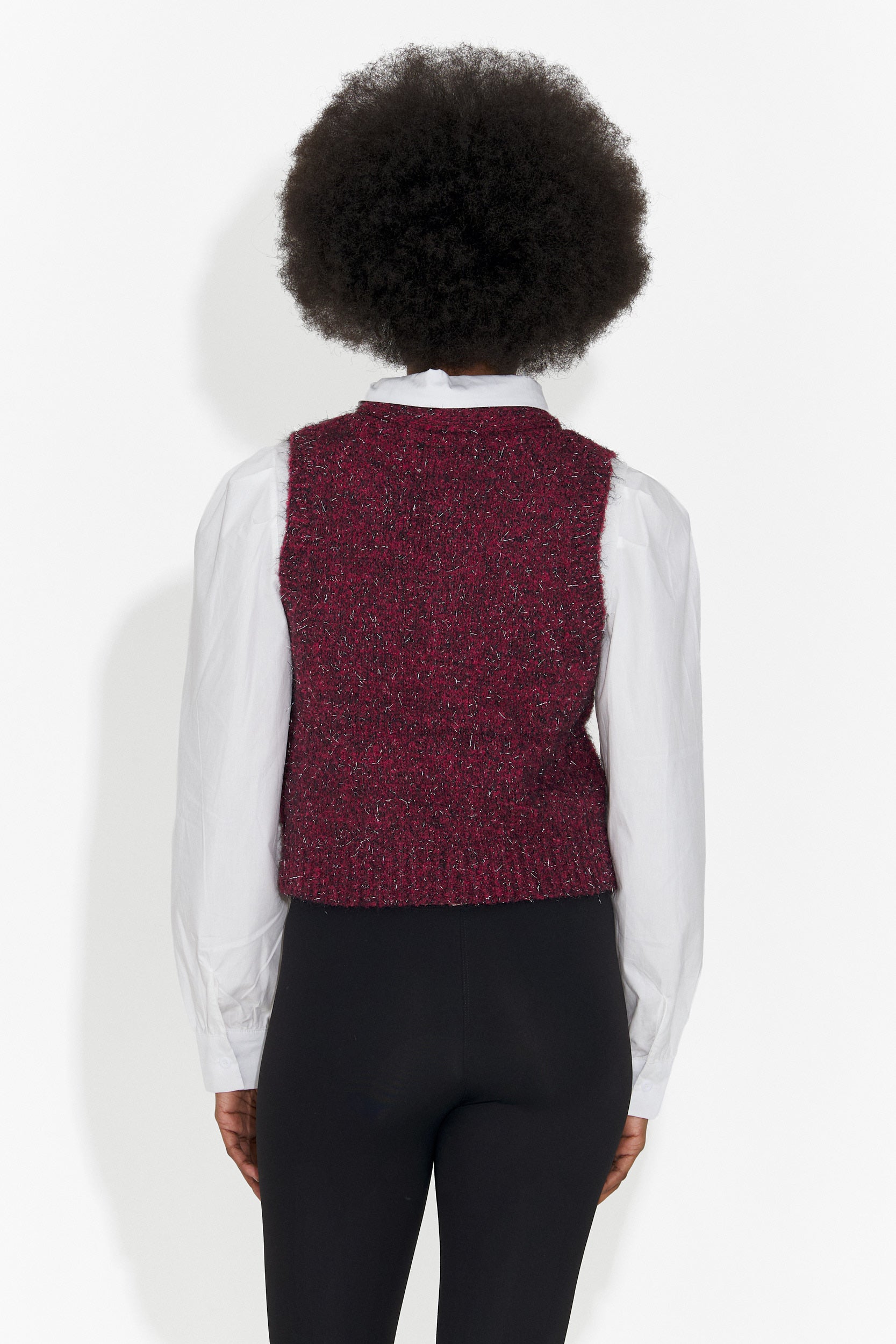 Set 3 piese camasa + vesta + cravata visiniu Izaura Bogas