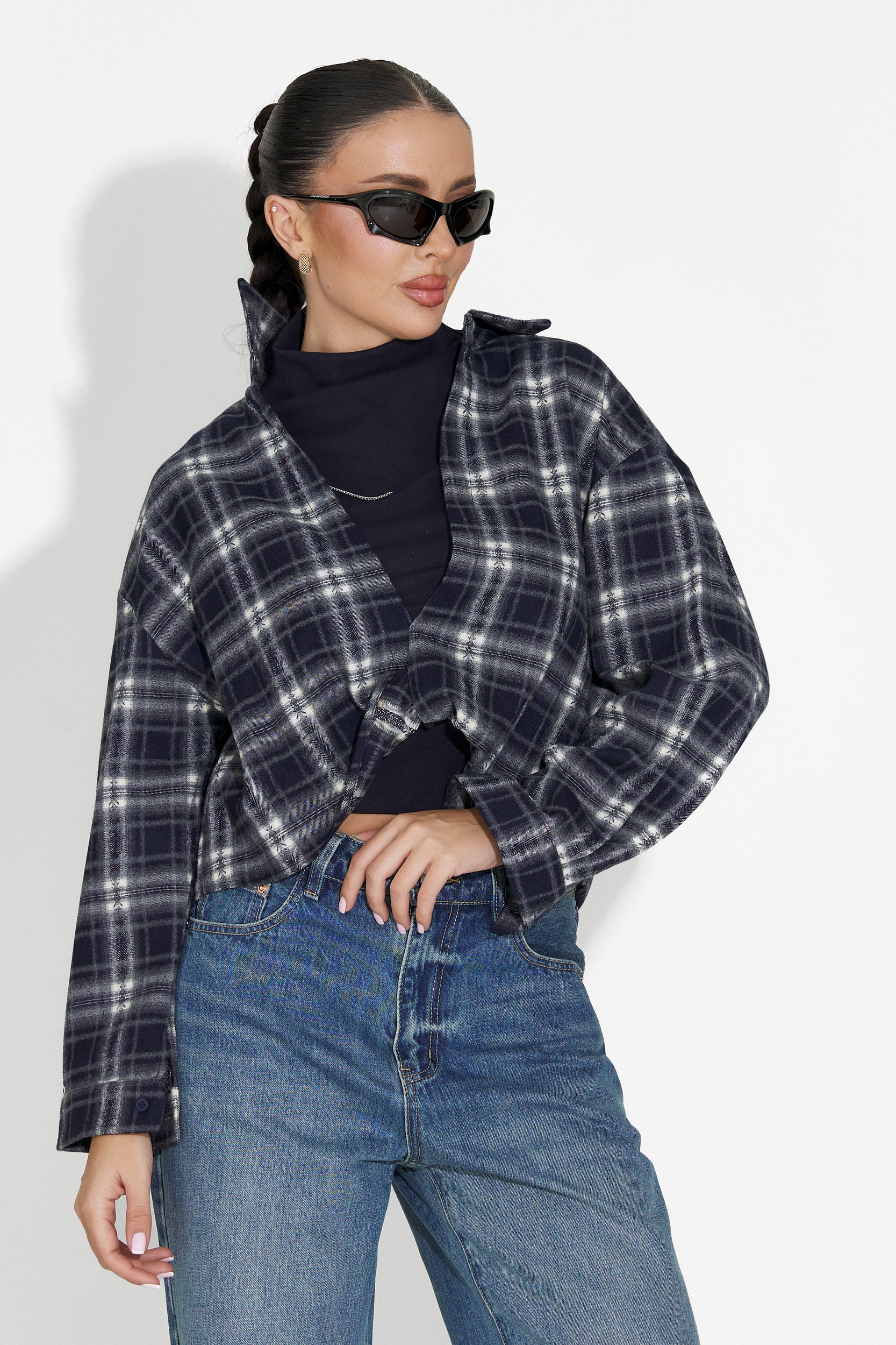 Set camasa dama + maiou bleumarin Noielia Bogas