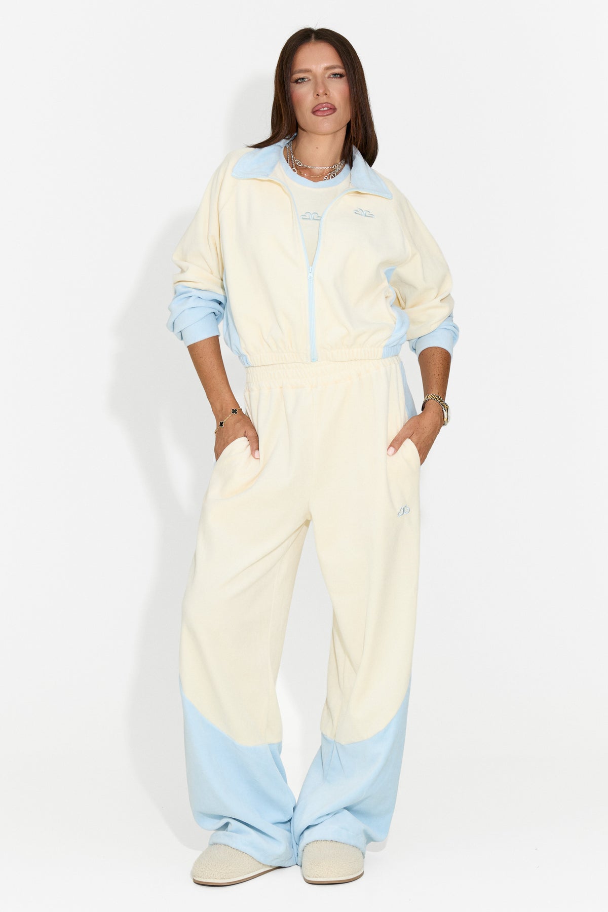 Trening dama casual 3 piese crem Velydvieria Bogas