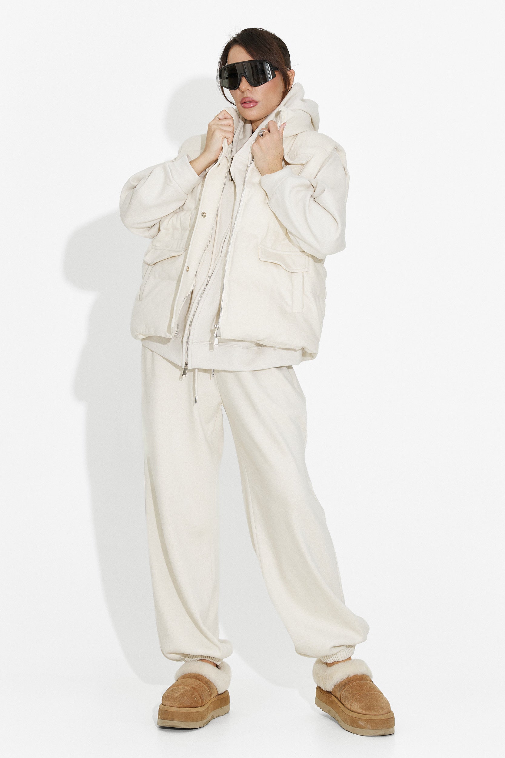 Women's casual beige tracksuit Chester Bogas