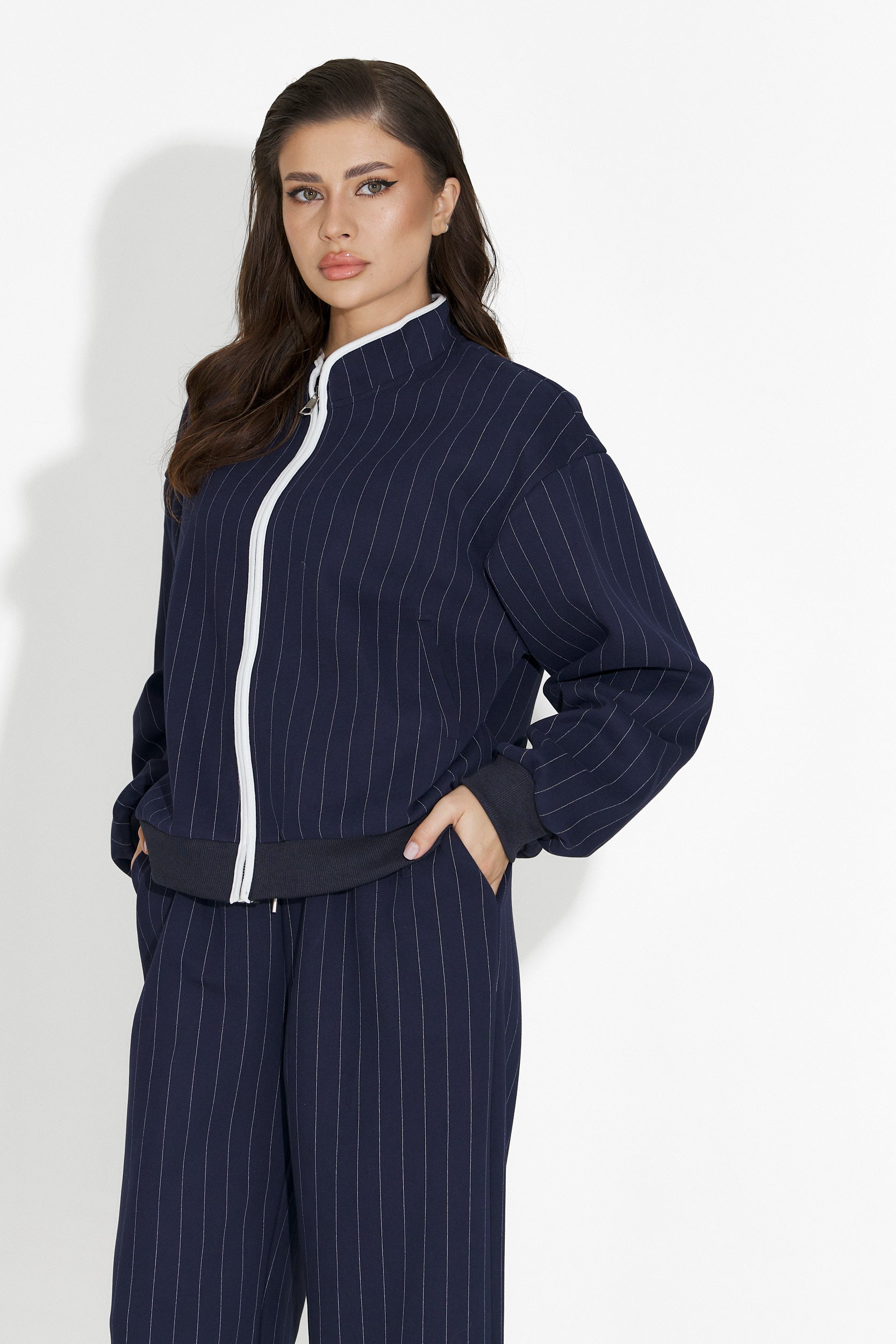 Casual navy blue women's training suit Saviera Bogas