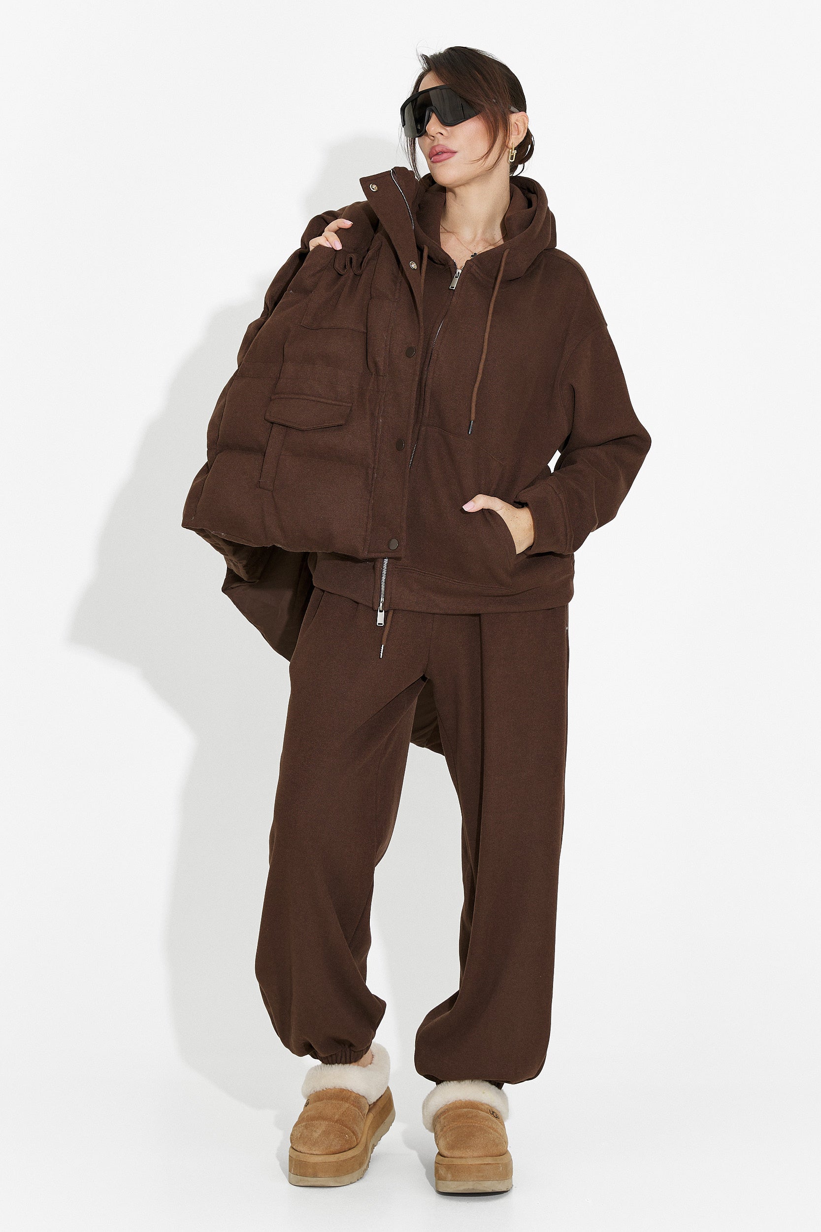 Women's casual brown tracksuit Chester Bogas