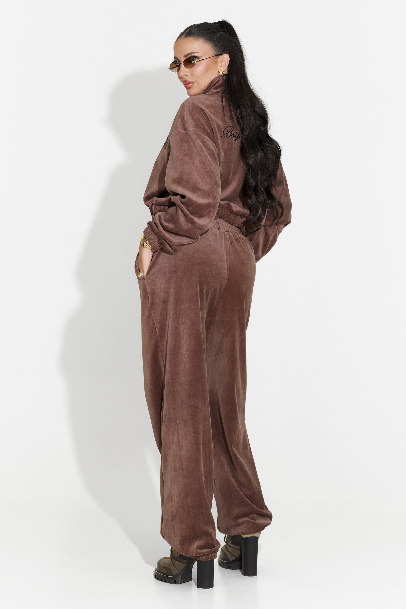 Casual brown women's tracksuit Eidena Bogas