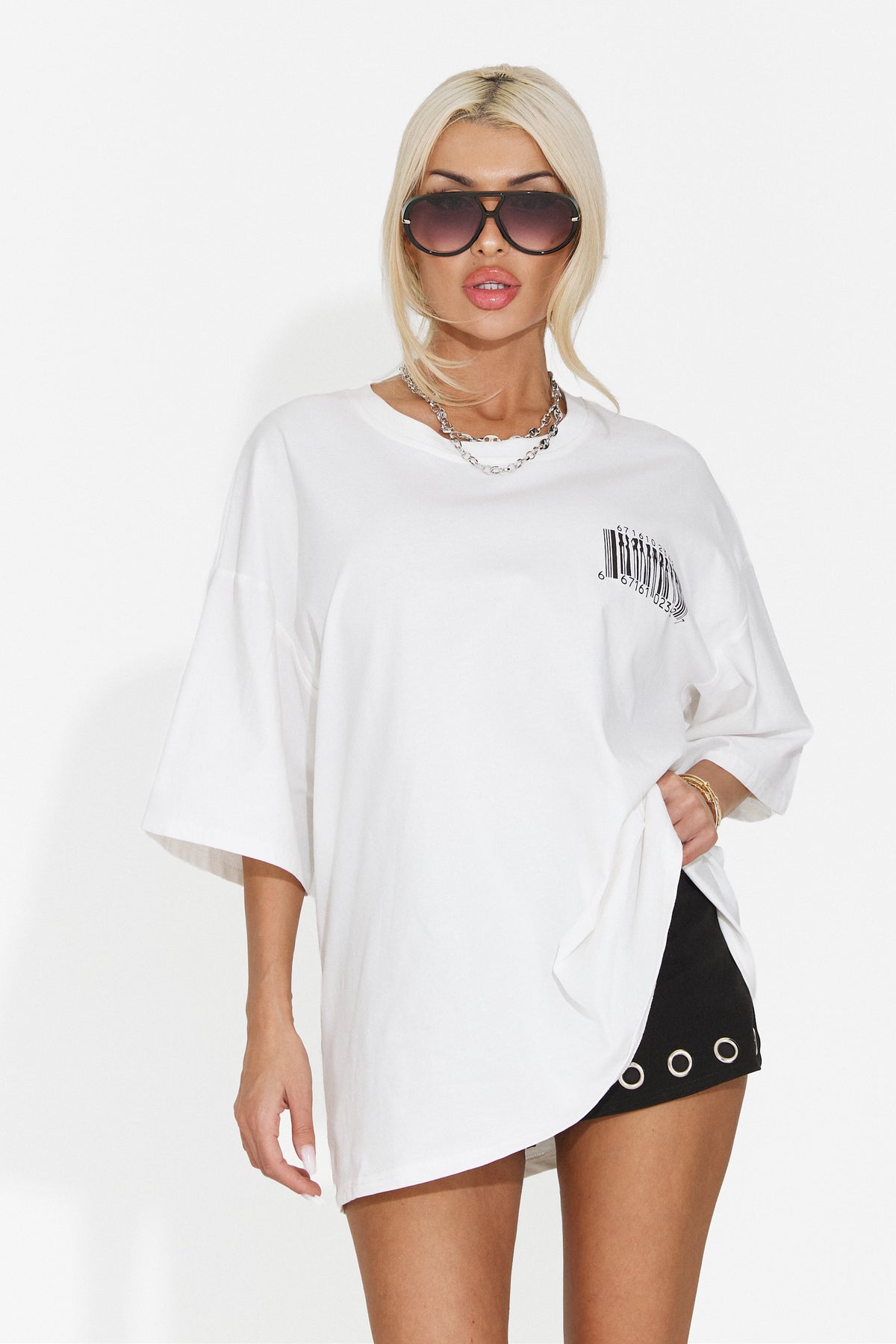 Tricou casual alb Solirevoeva Bogas